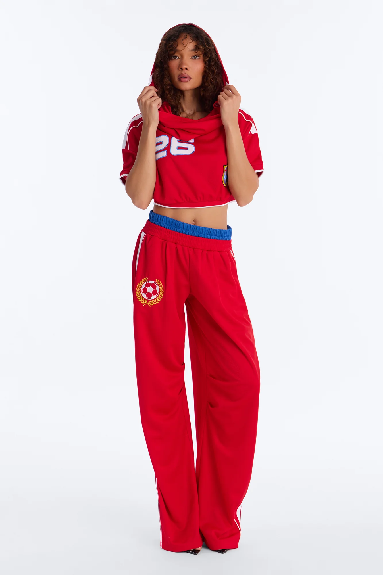 First Draft Pick Hooded Pant Set - Red