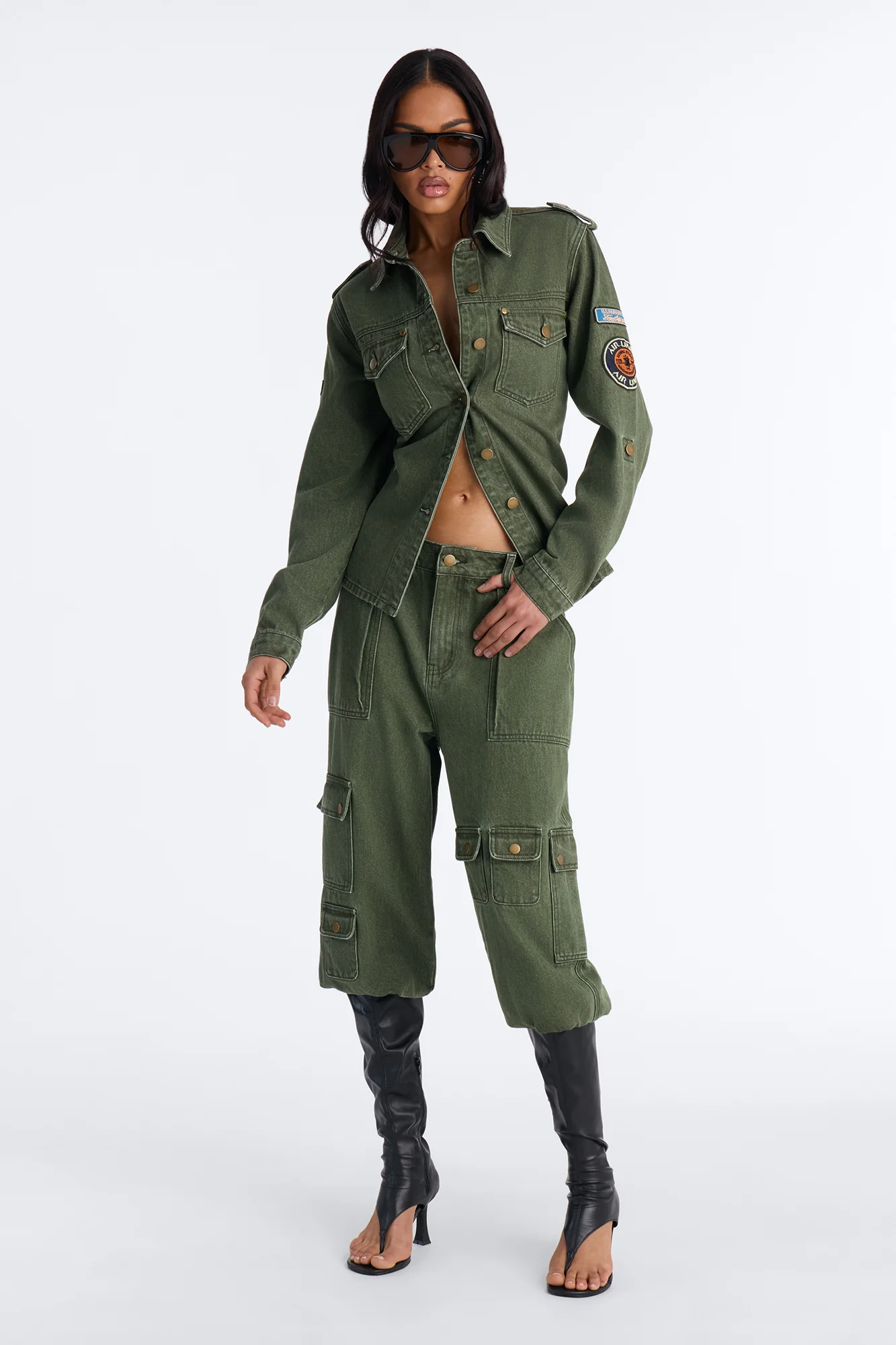 First Ranker Denim Shacket - Olive - Image 2