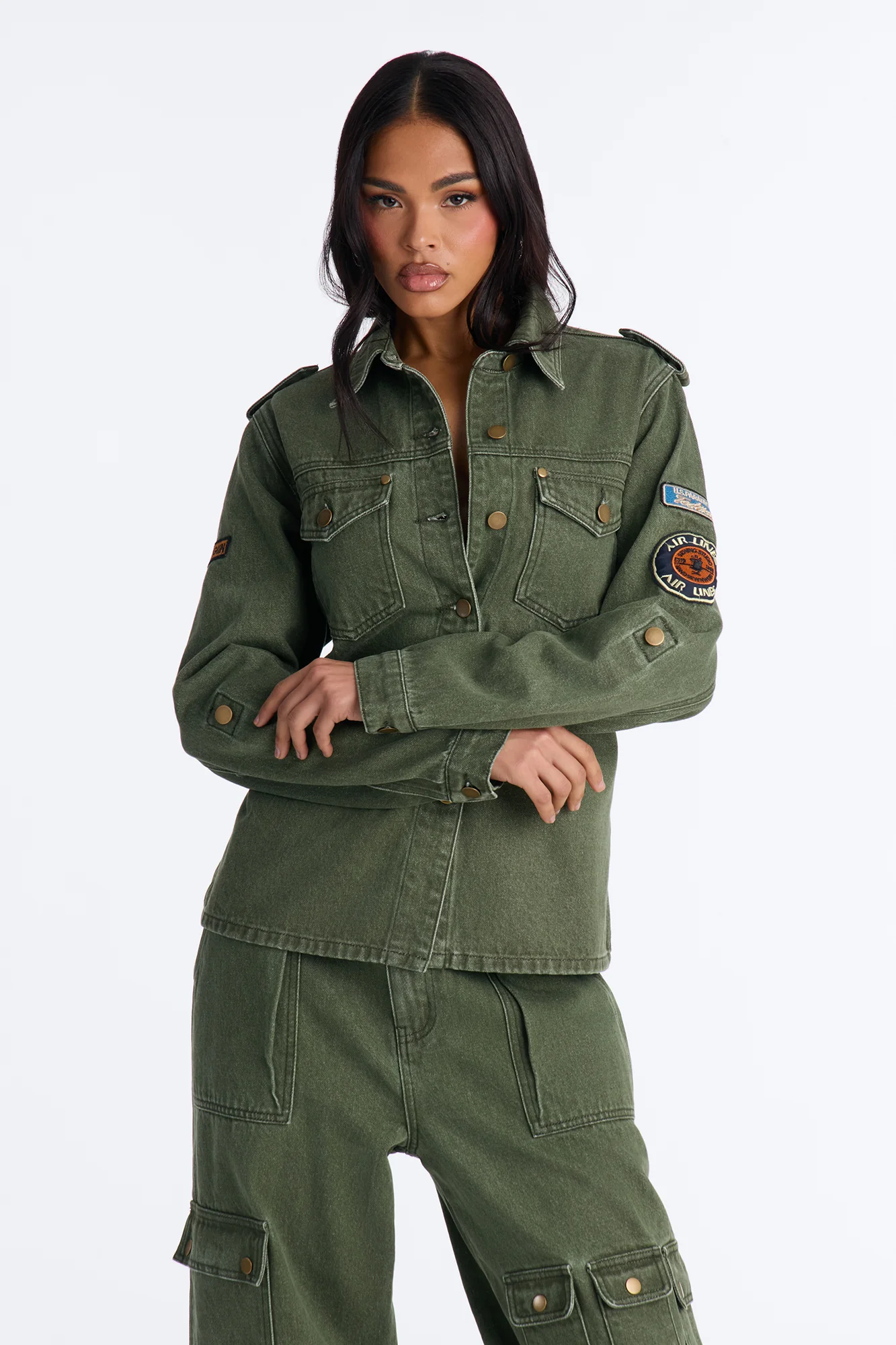 First Ranker Denim Shacket - Olive - Image 3
