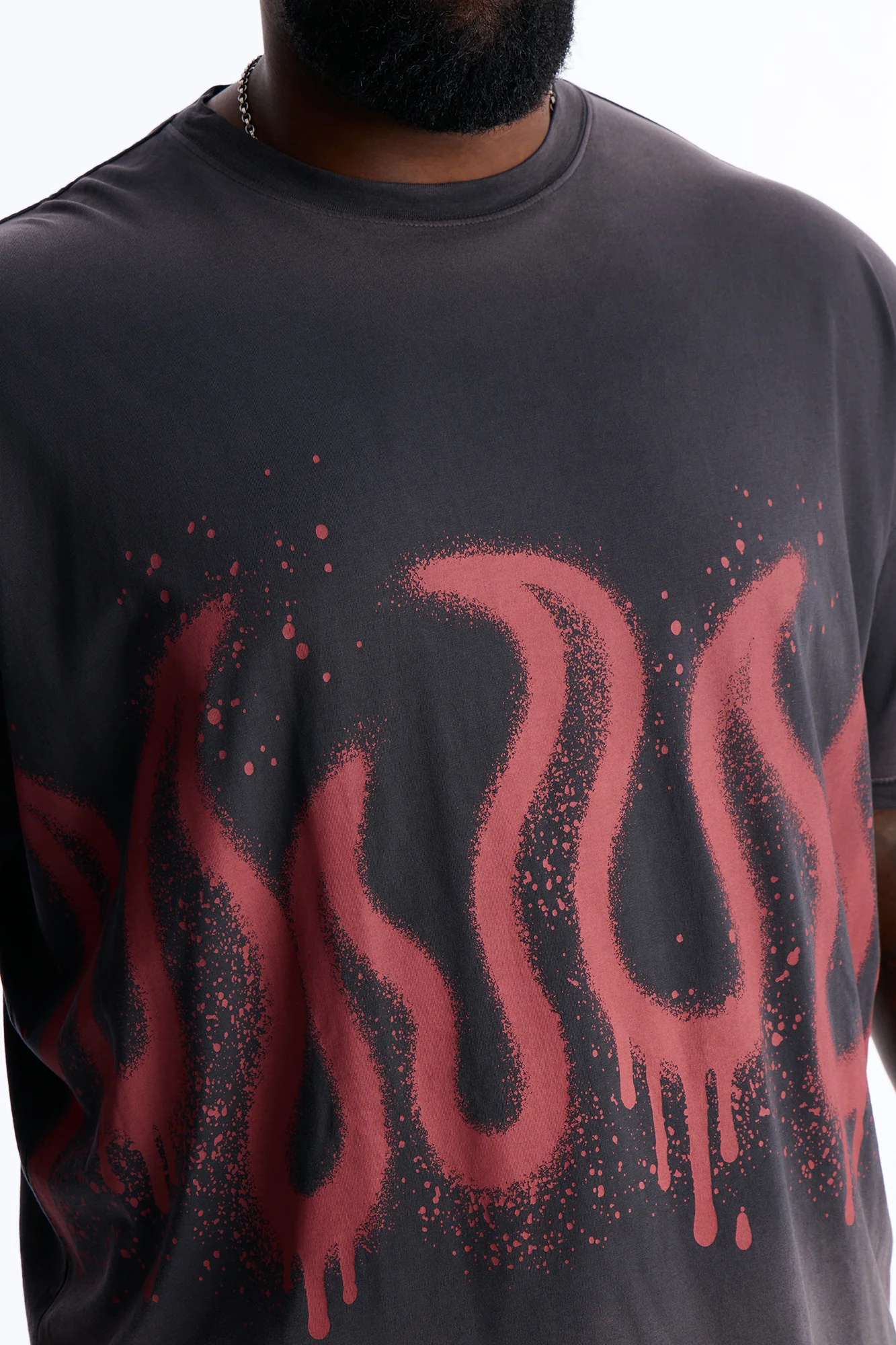 Flaming Outline Short Sleeve Tee - Black - Image 7
