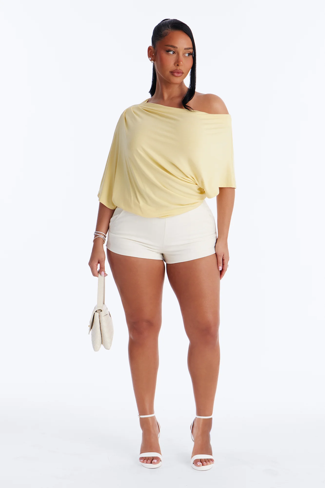 Flatter Me Off Shoulder Bodysuit - Butter Yellow - Image 2