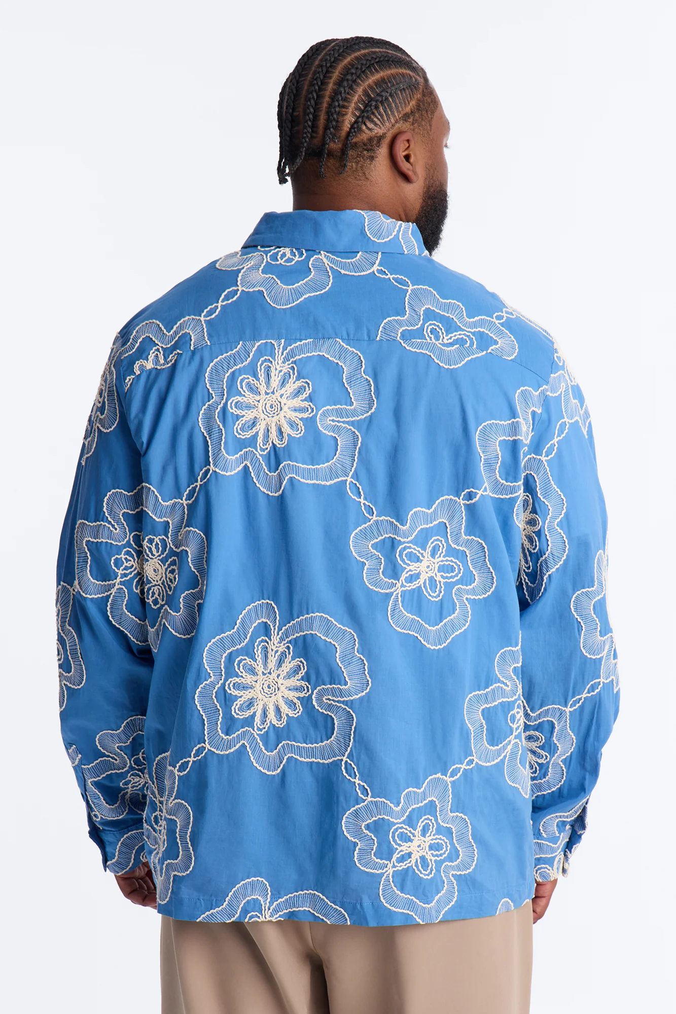 Fleur Entwine Long Sleeve Button Up Shirt - Blue - Image 9