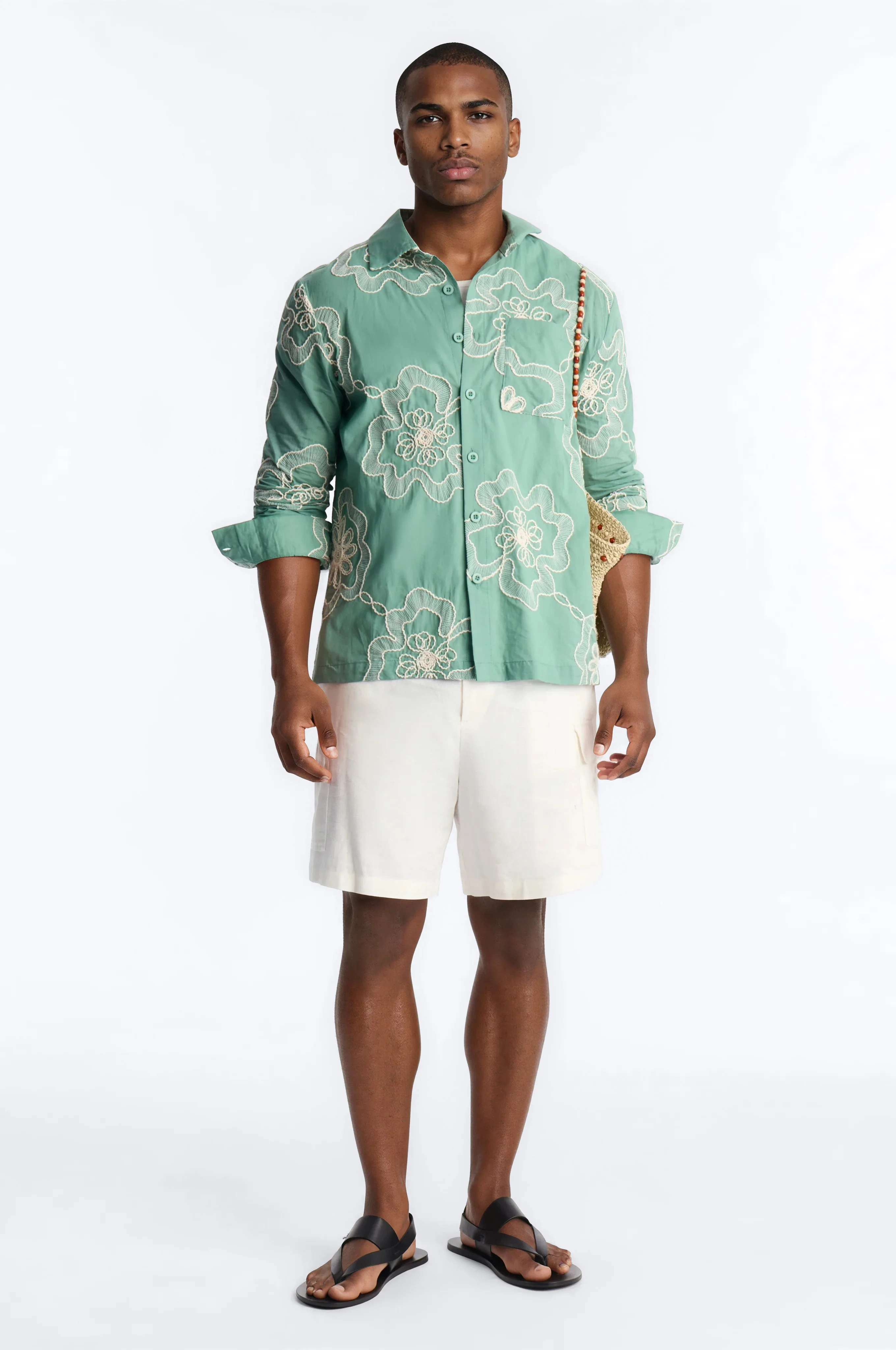 Fleur Entwine Long Sleeve Button Up Shirt - Mint - Image 2
