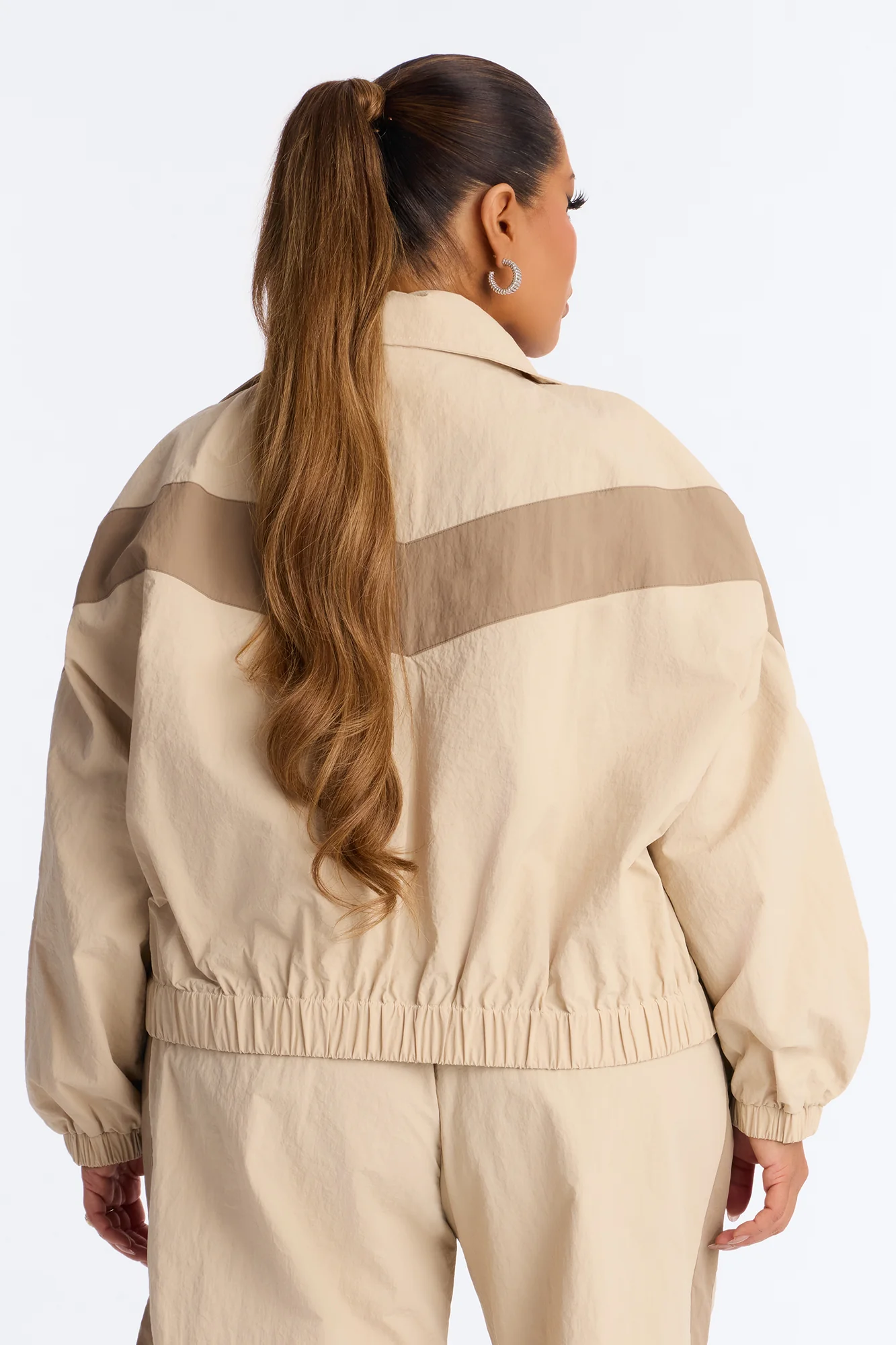 Flex Mode On Windbreaker Track Jacket - Taupe/combo - Image 7