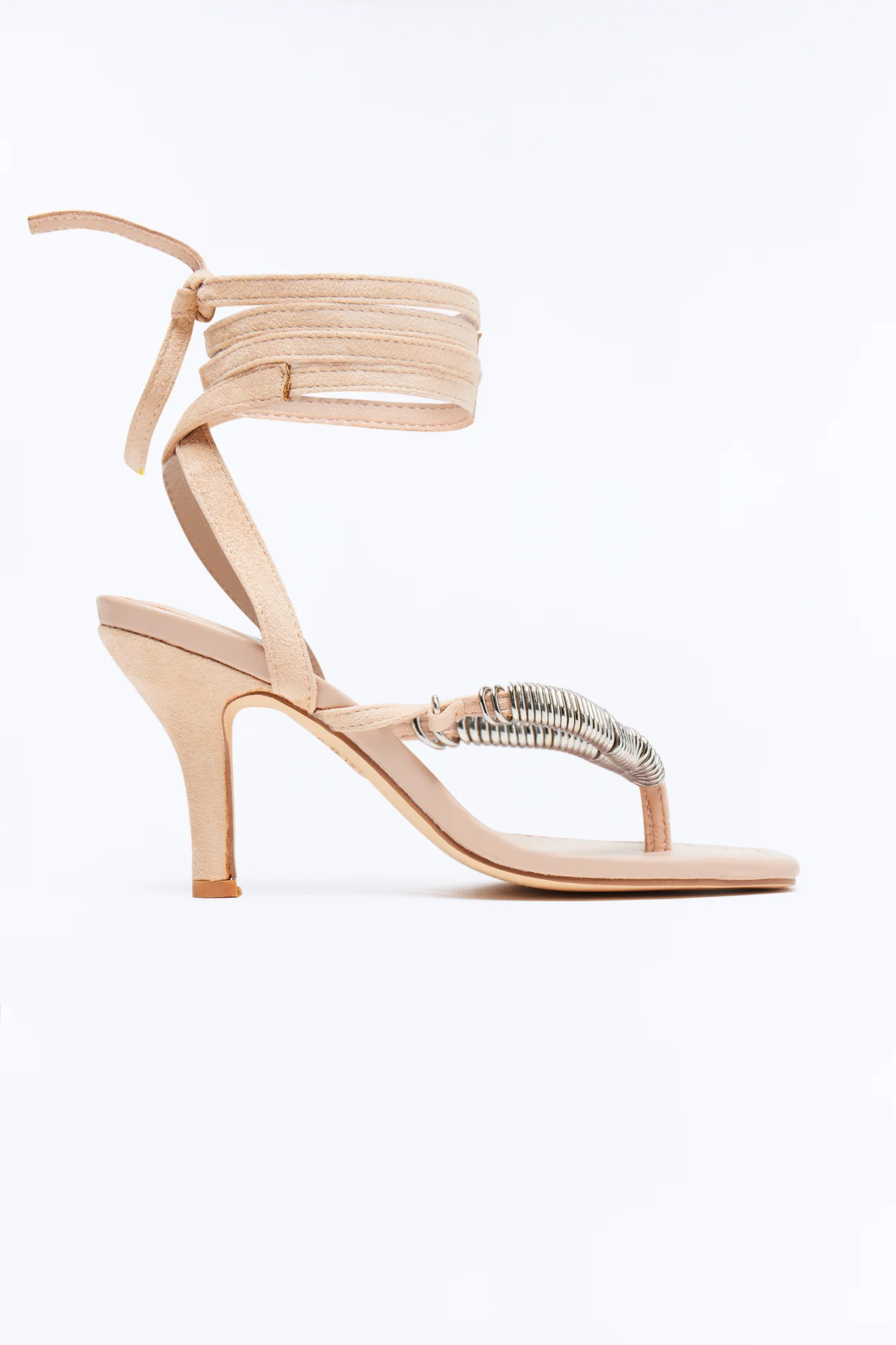 Flexa Thong Wrap Up Heels - Nude
