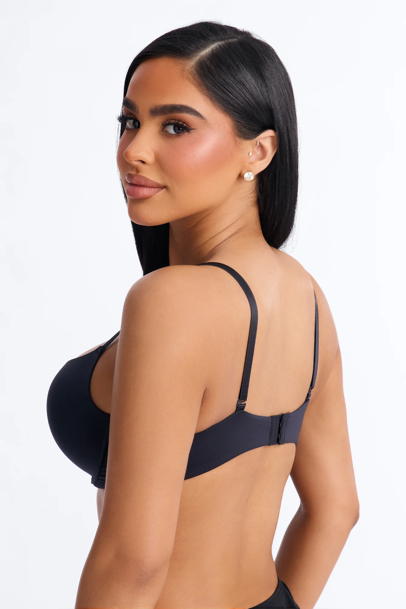 Flexible Fit Comfort Stretch Push Up Bra - Black - Image 3