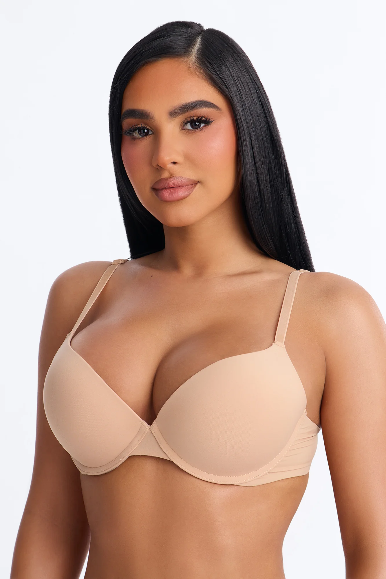 Flexible Fit Comfort Stretch Push Up Bra - Nude