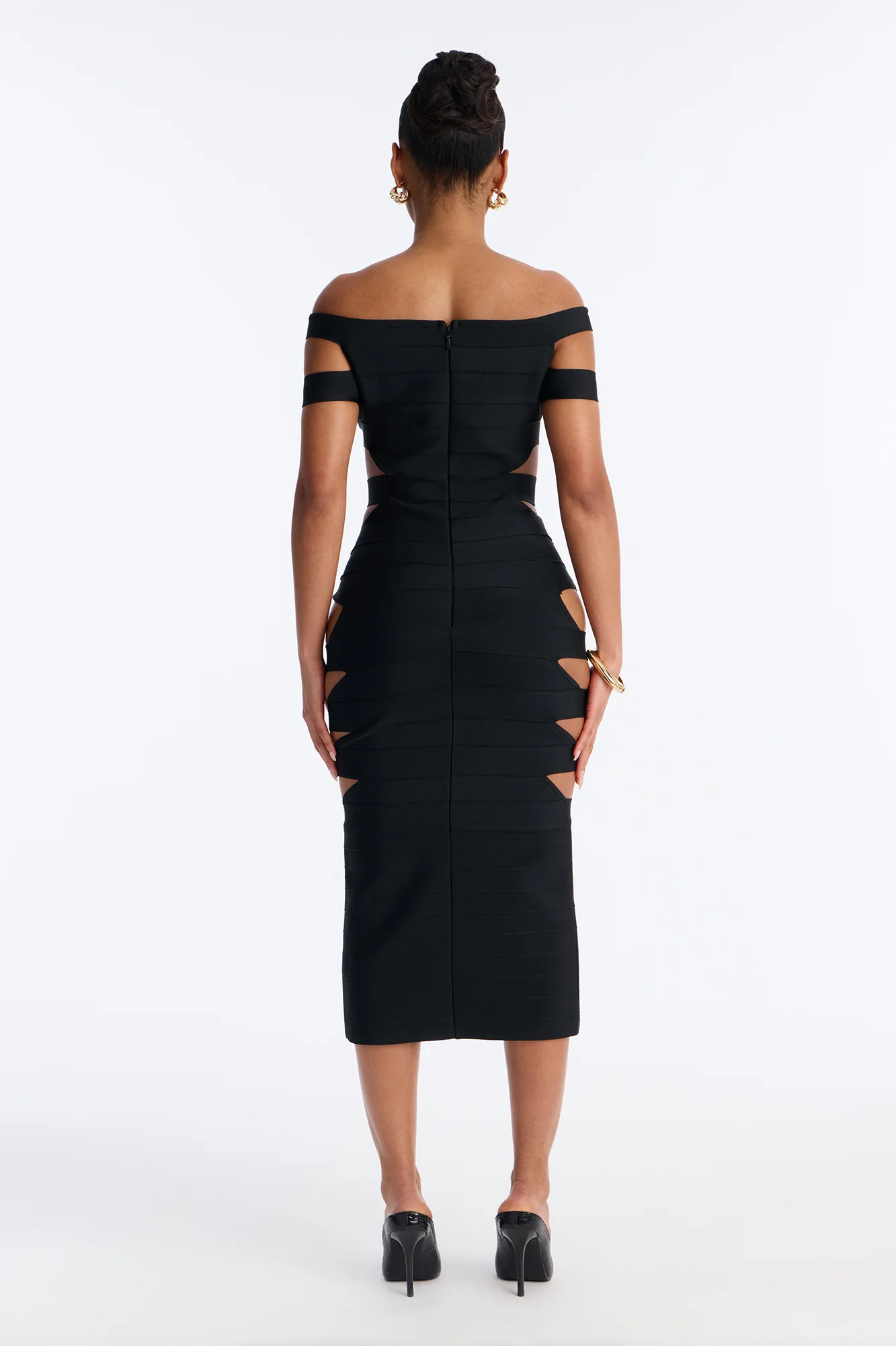 Flirt Alert Bandage Midi Dress - Black - Image 4