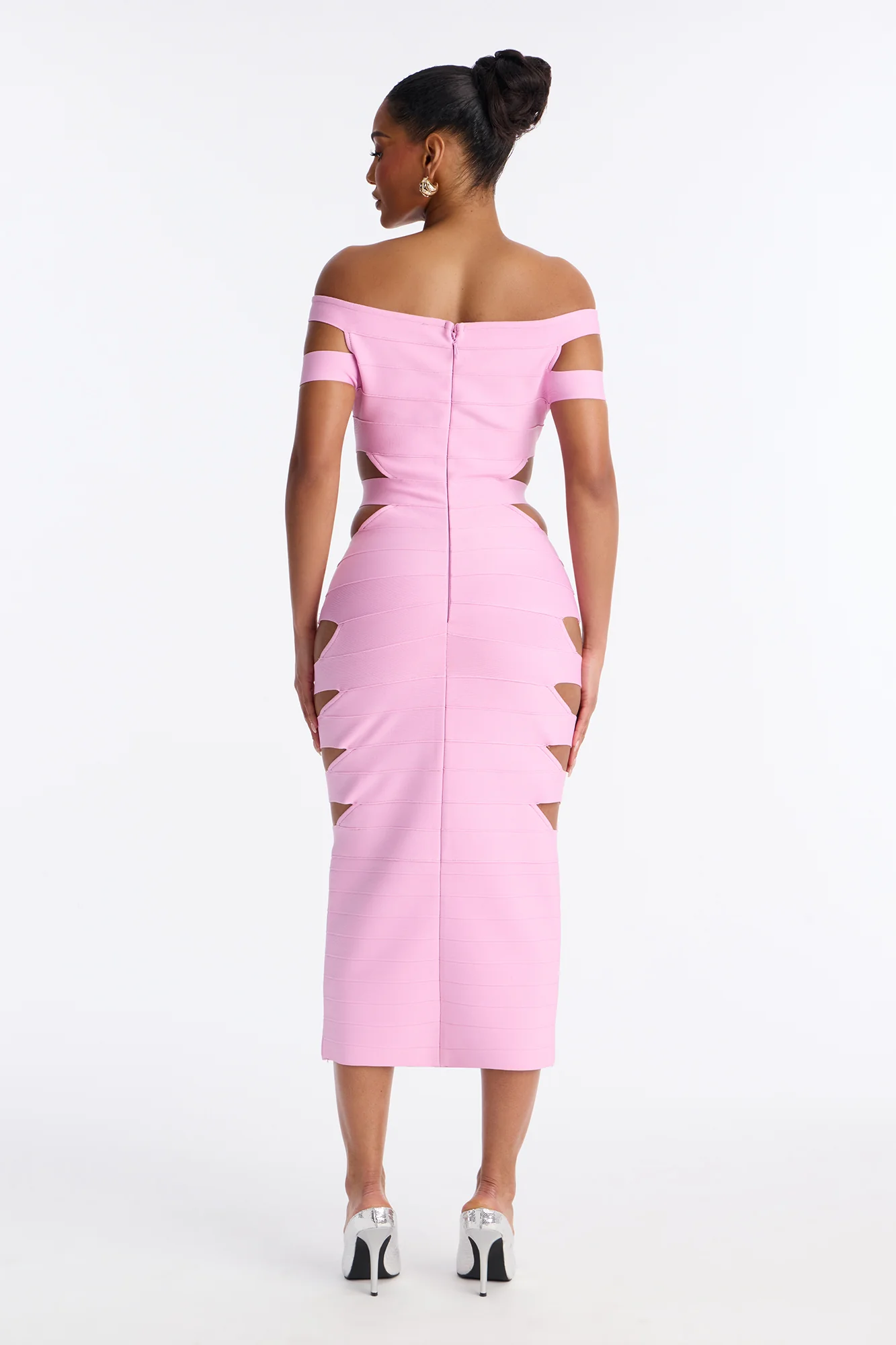 Flirt Alert Bandage Midi Dress - Pink - Image 4