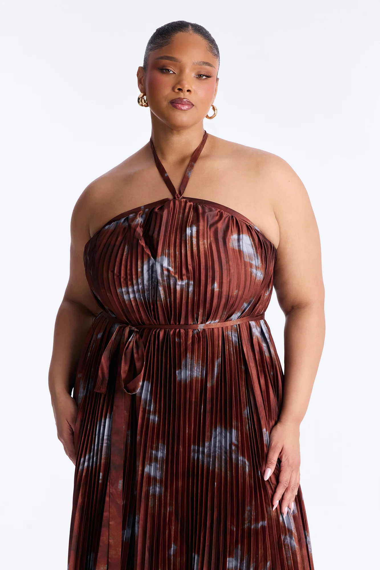 Flirting Plisse Maxi Dress - Brown/combo - Image 6