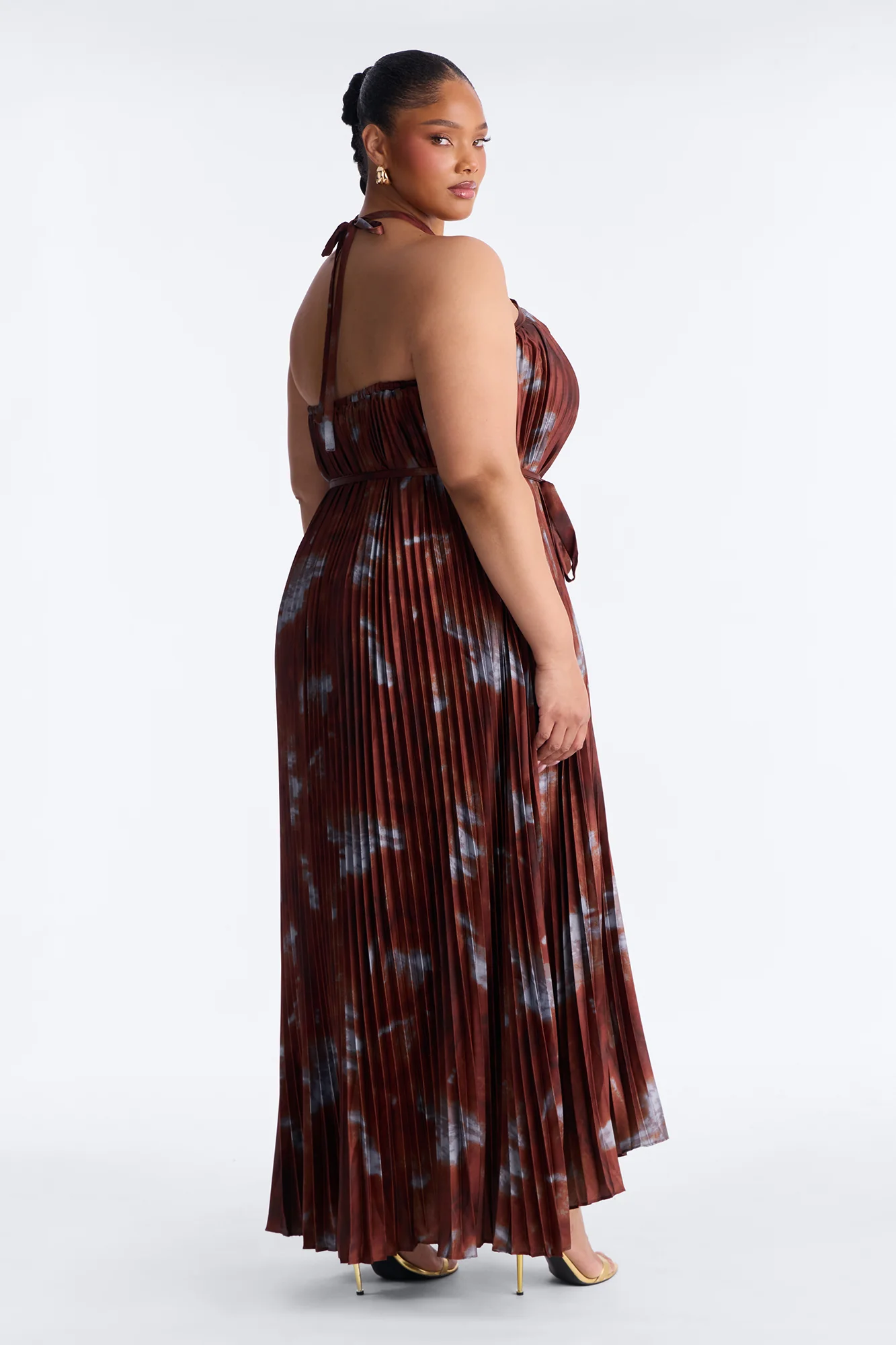 Flirting Plisse Maxi Dress - Brown/combo - Image 8