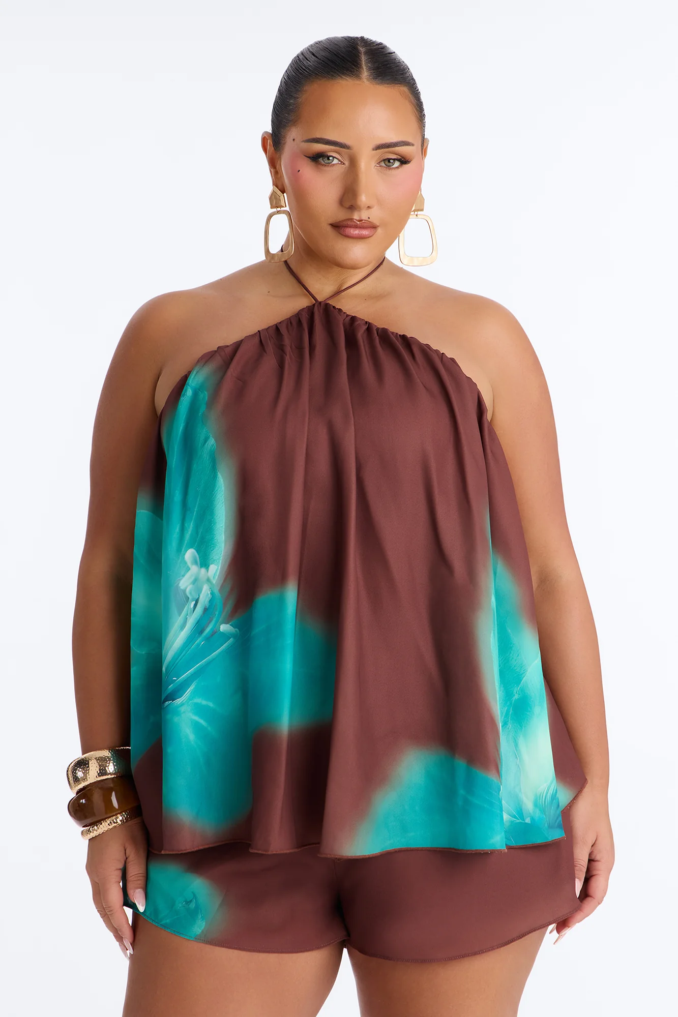 Floral Fling Chiffon Romper - Chocolate - Image 6