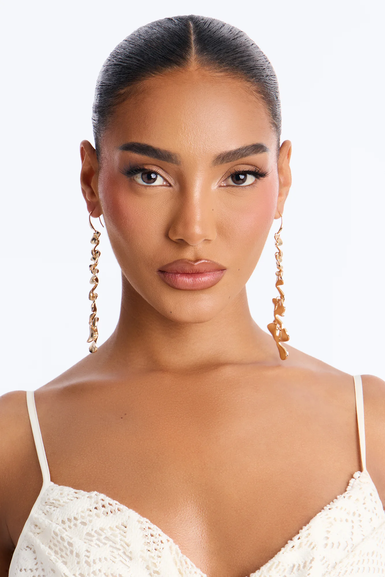 Floral Garden Drop Earrings - Gold - Image 2