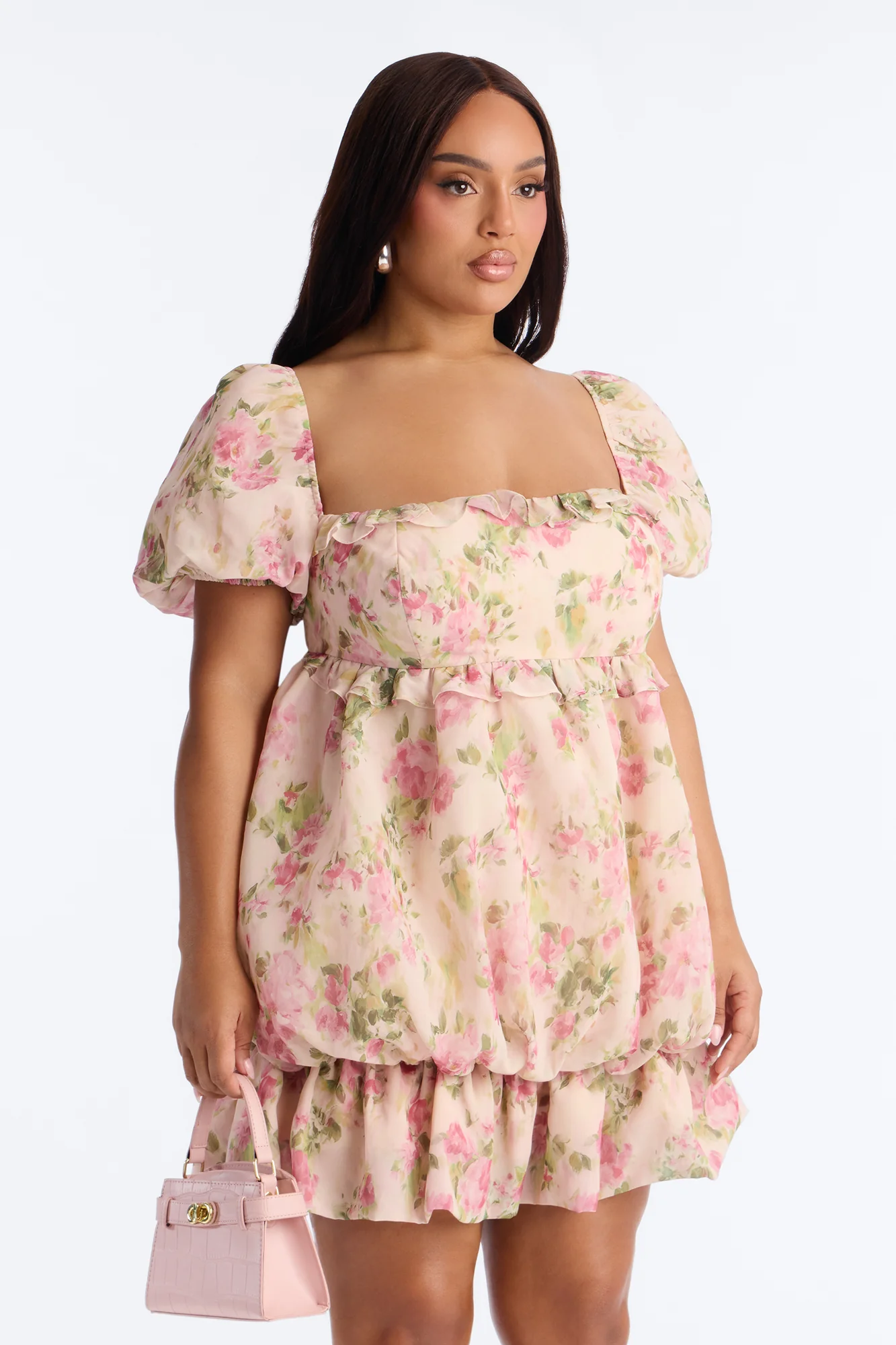 Floral Obsession Chiffon Mini Dress - Multi Color - Image 6