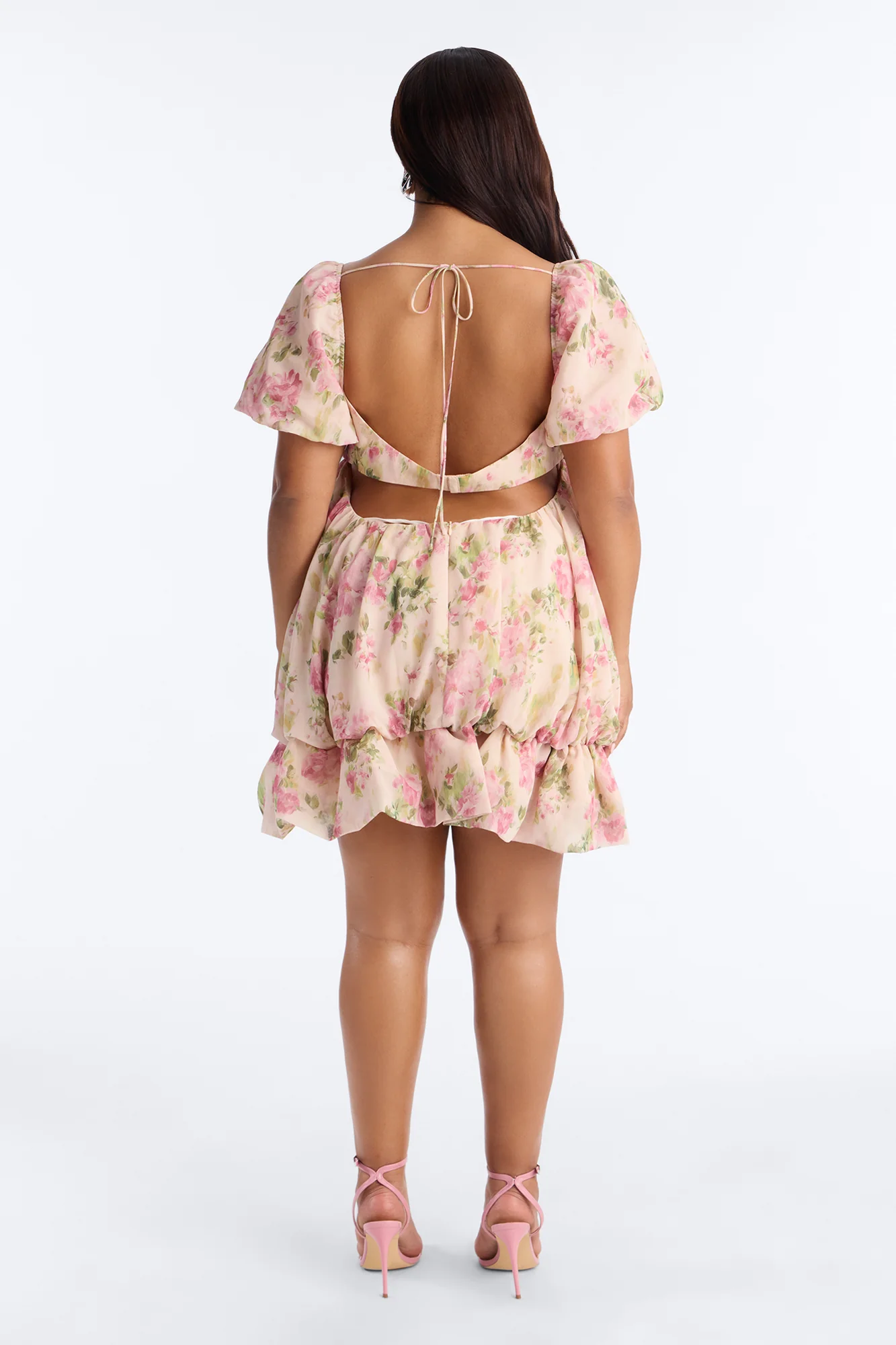 Floral Obsession Chiffon Mini Dress - Multi Color - Image 8
