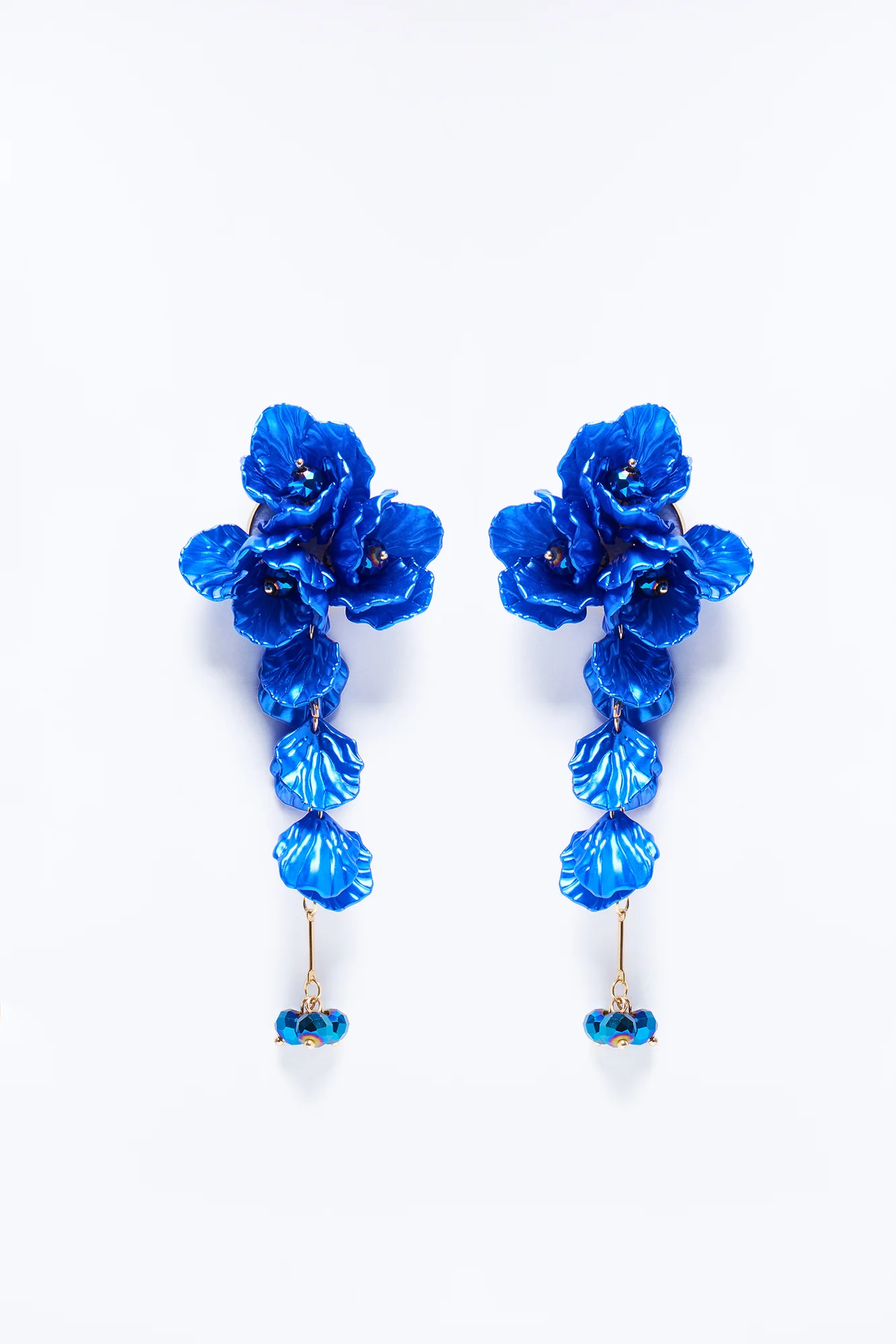 Floral Vine Earrings - Blue - Image 3