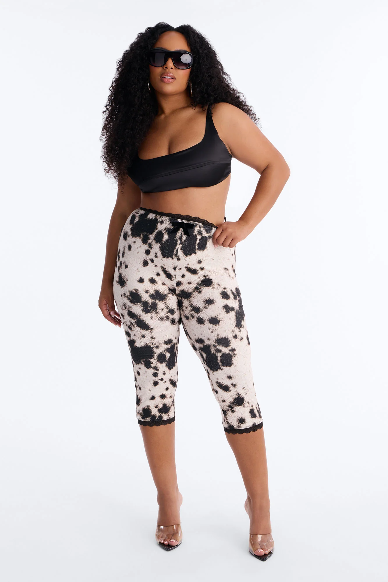 Florentina Lace Trim Capri Legging - Cream/combo - Image 5
