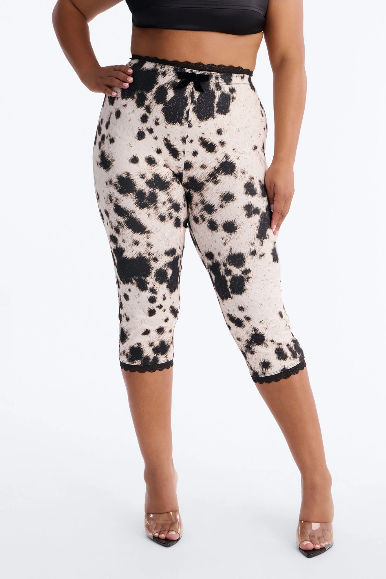 Florentina Lace Trim Capri Legging - Cream/combo - Image 6