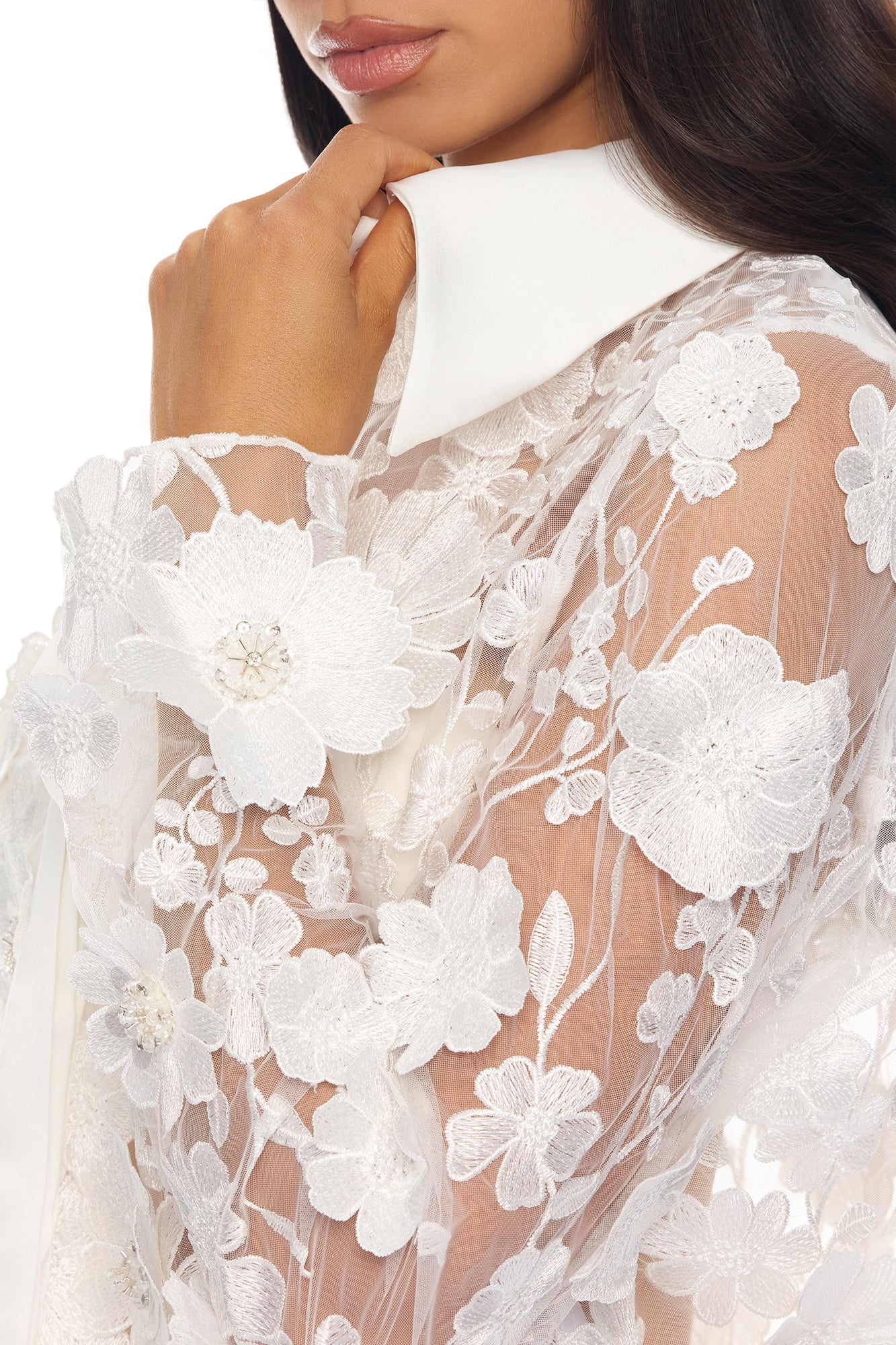 Flower Fields Embroidered Skirt Set - White - Image 3