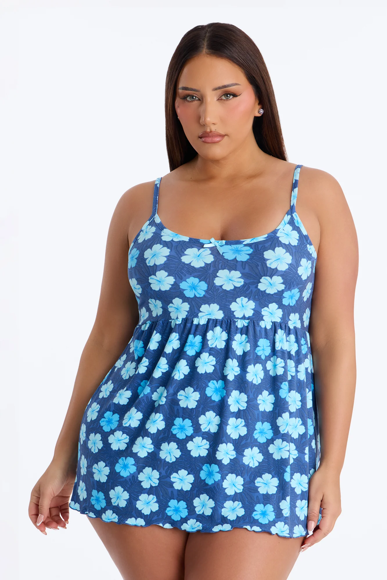 Flowers Are Restful PJ Sleep Dress - Blue - Image 4