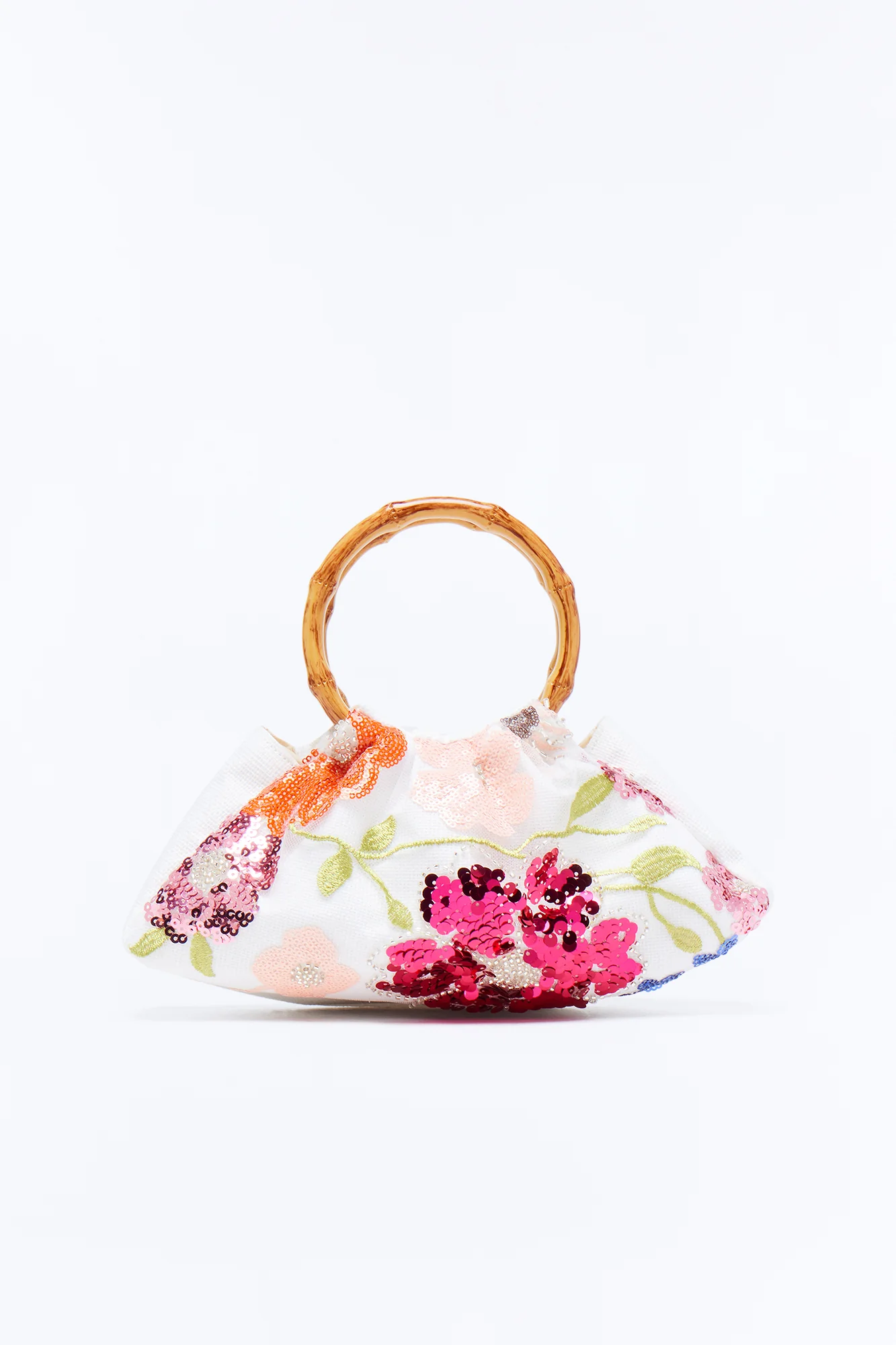 Flowers In Spring Sequin Satchel Handbag - Cream/combo - Image 3