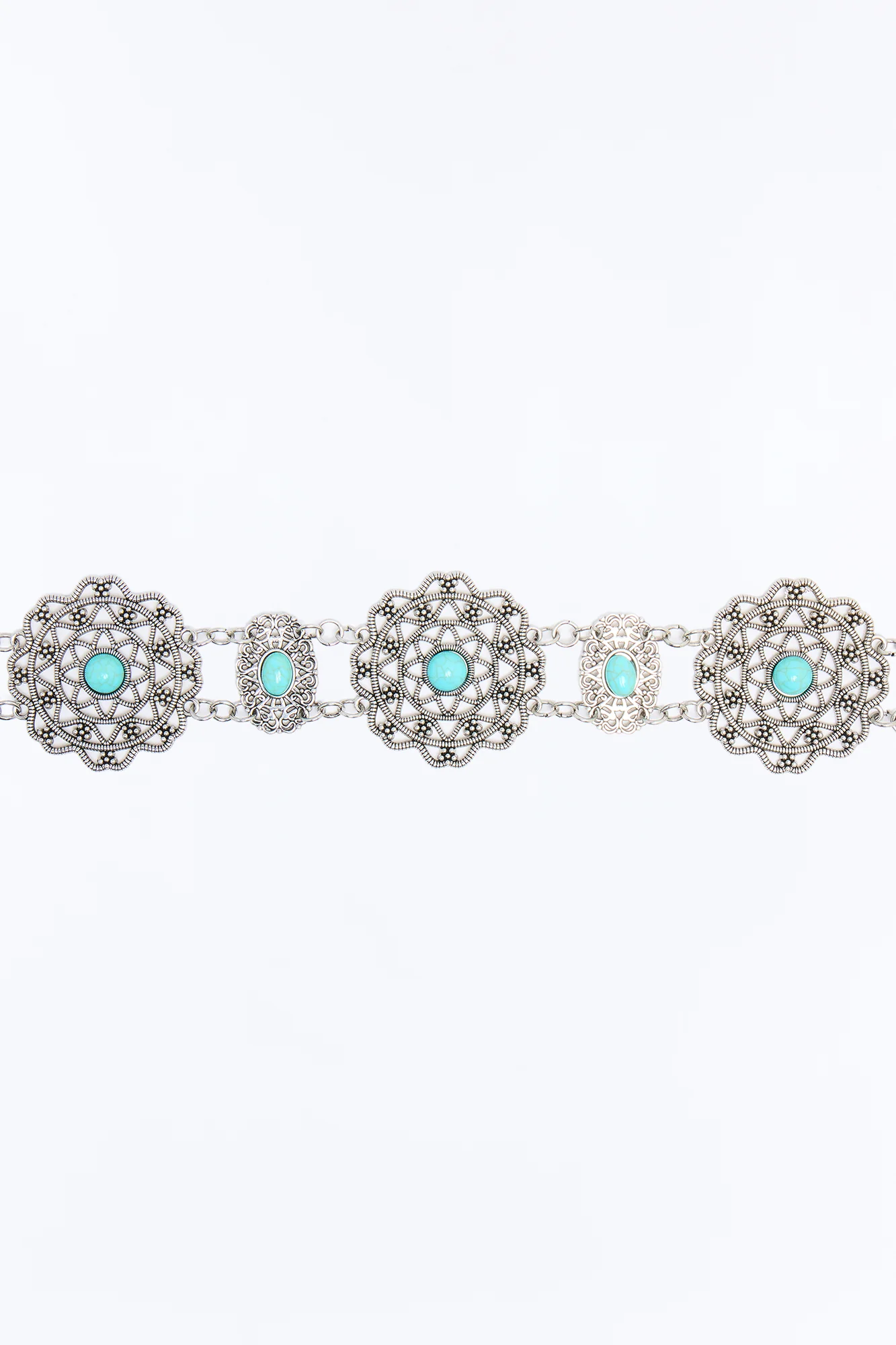 Flowers Of Metal Chain Belt - Silver/Combo