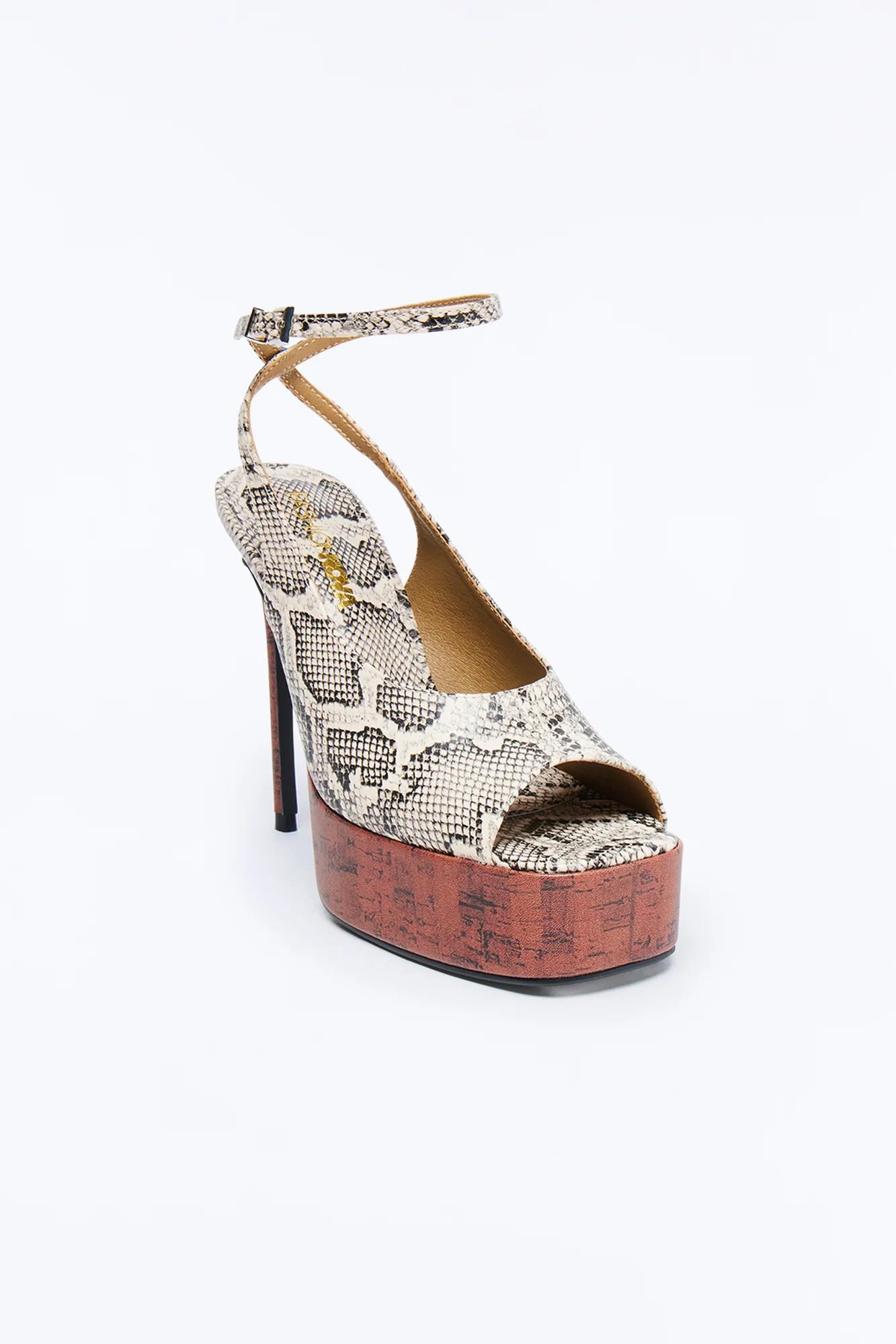 Fluid Peep Toe Platform Heels - Beige - Image 2