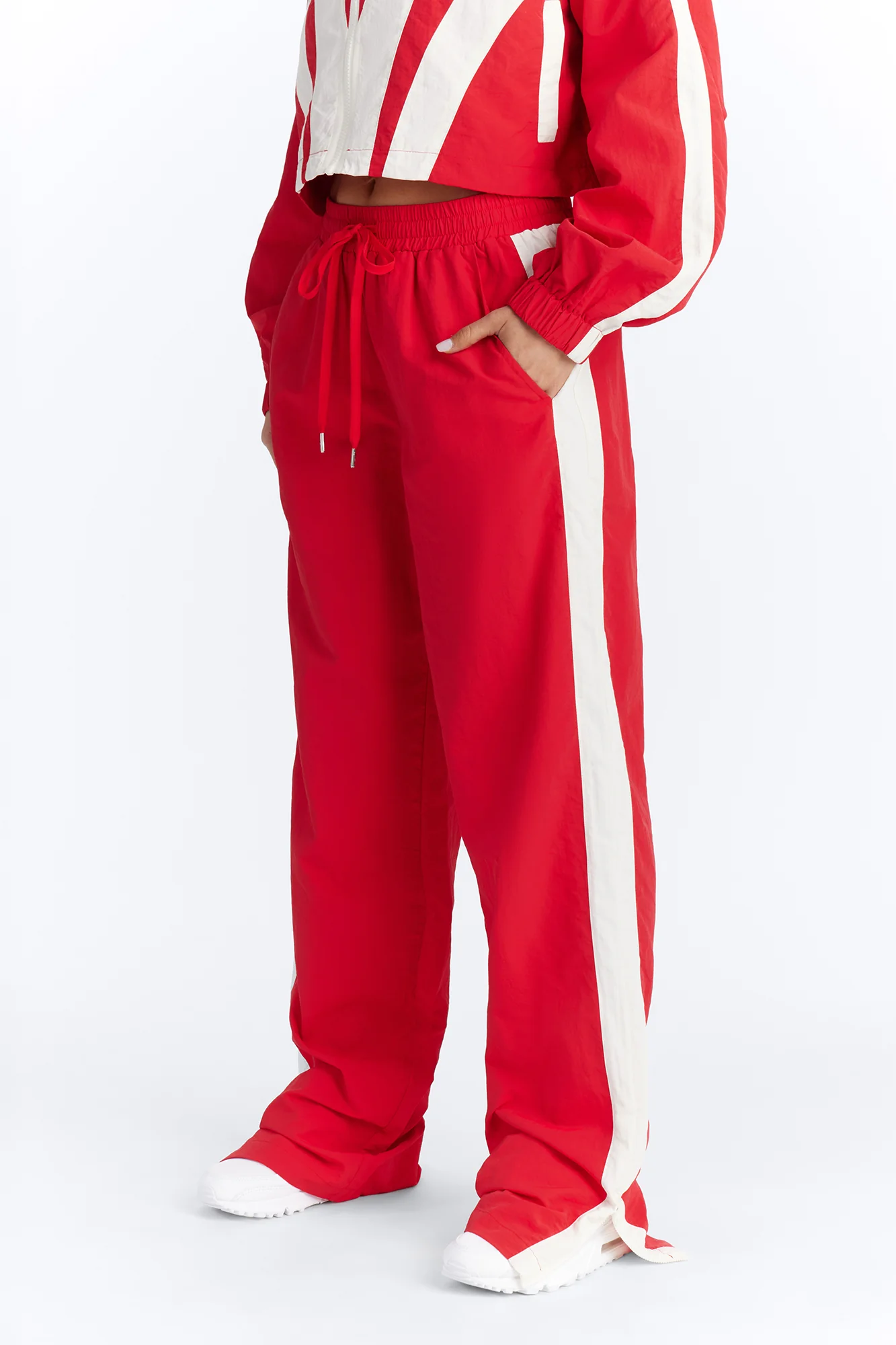 Fly Girl Era Color Block Windbreaker Pant″ - Red - Image 2