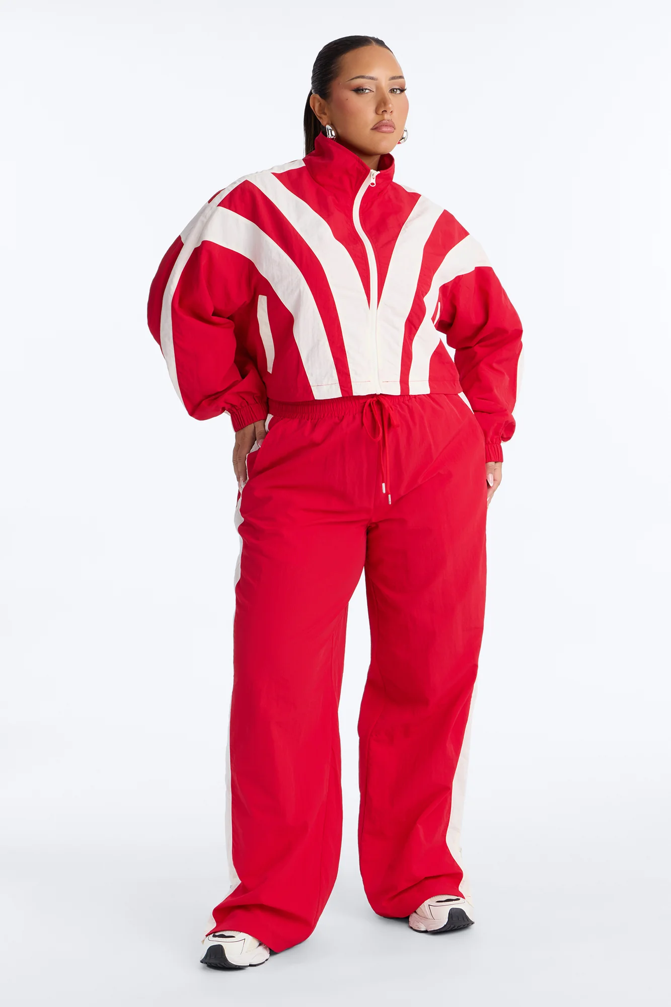 Fly Girl Era Color Block Windbreaker Pant″ - Red - Image 5