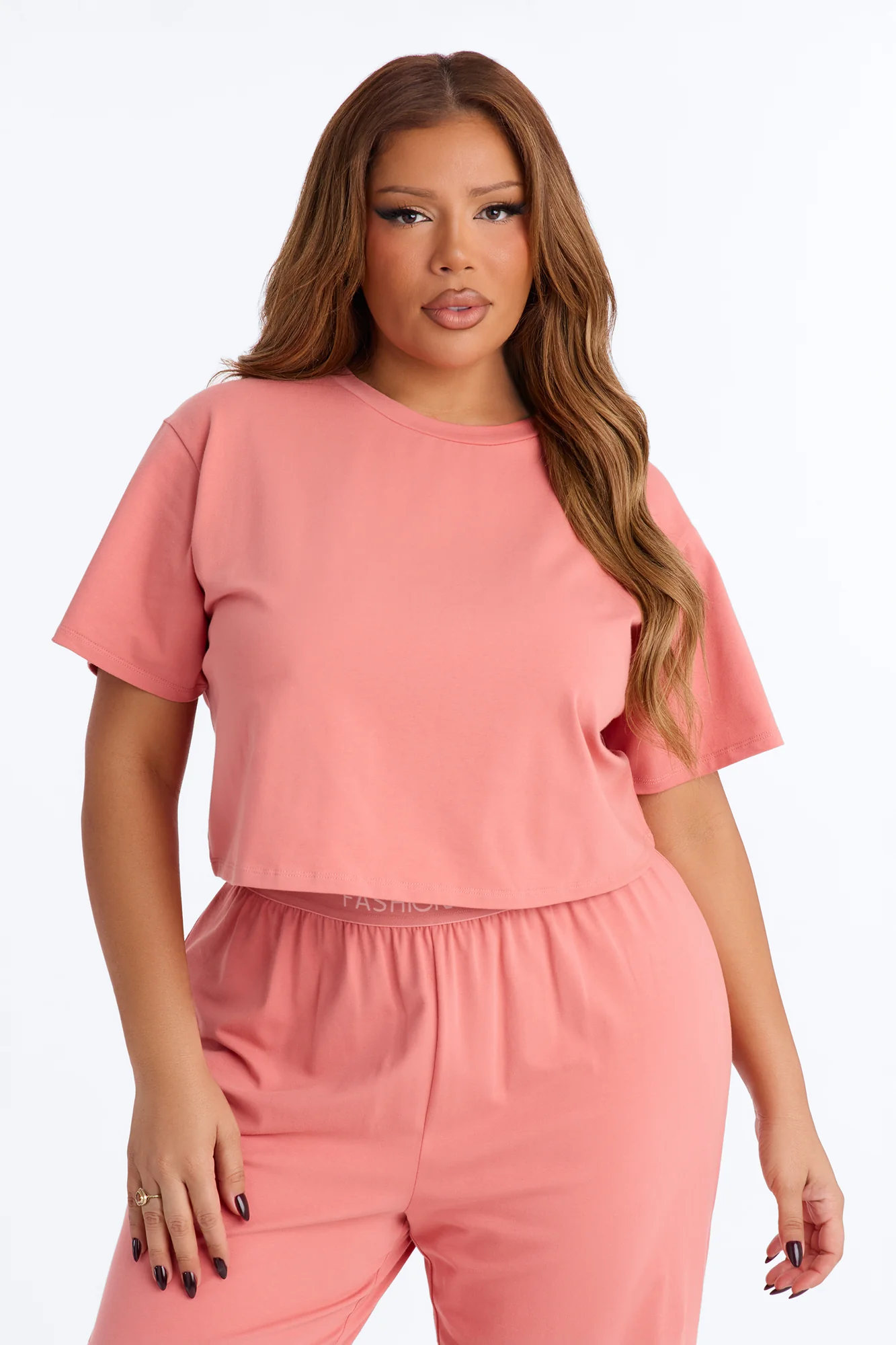 FN Mood Cotton PJ Pant Set - Terracotta - Image 6
