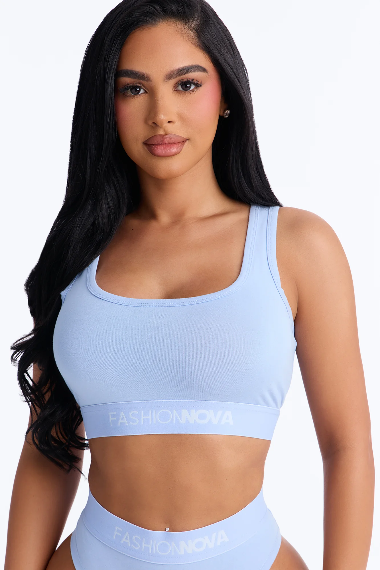 FN Mood Tank Bralette And Panty Set - Light Blue - Image 2