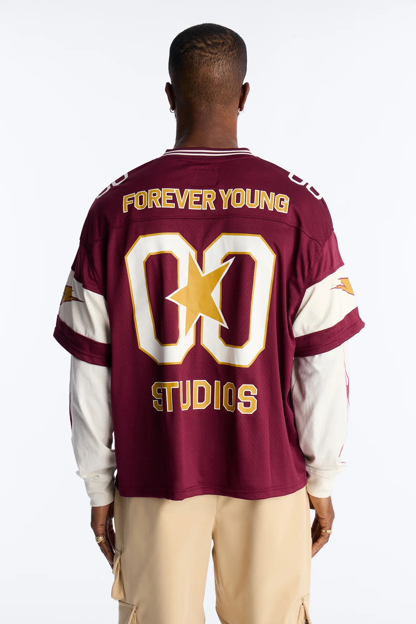 Forever Young Studio Jersey 2fer - Burgundy - Image 4
