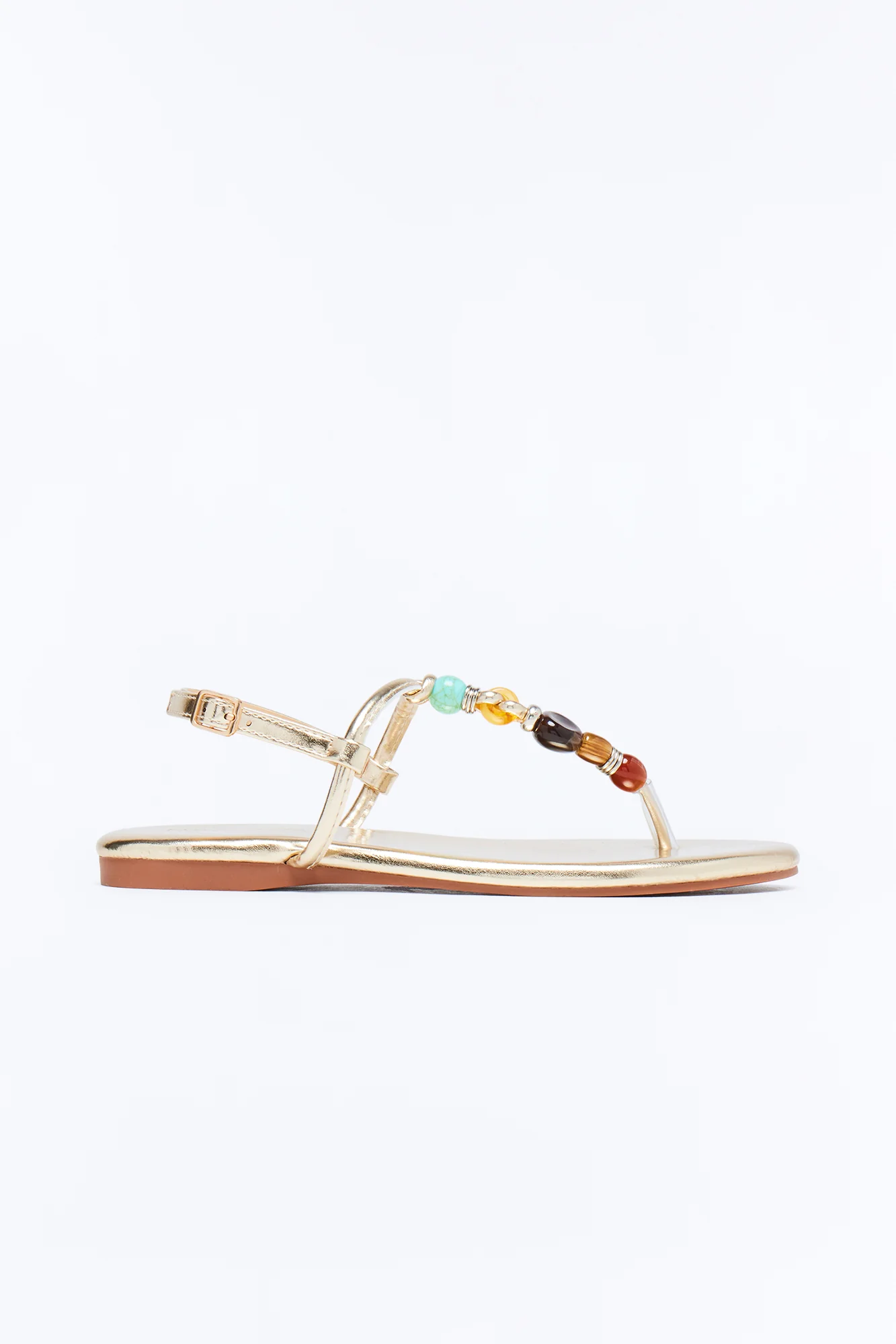 Frana Stone Strappy Sandals - Gold