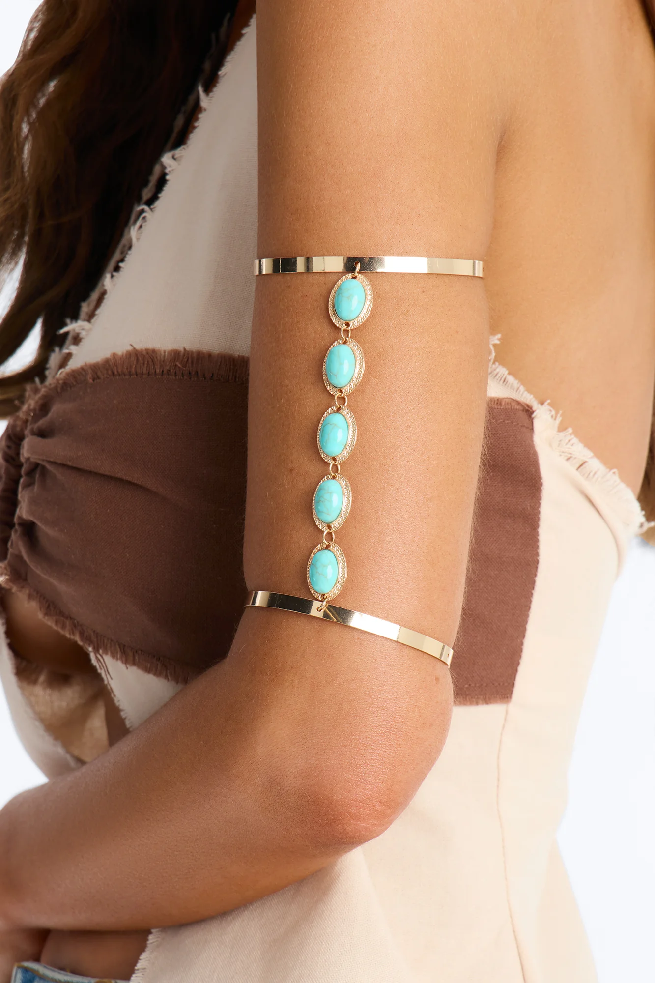 Free Spirit Arm Cuff - Gold/Blue