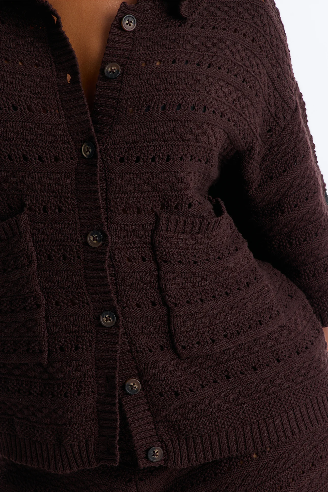 Free Spirit Crochet Short Set - Brown - Image 3