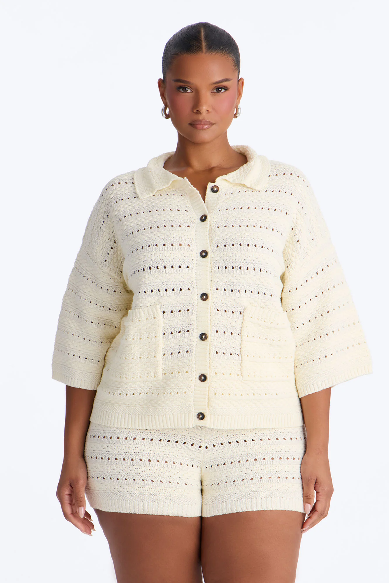 Free Spirit Crochet Short Set - Cream