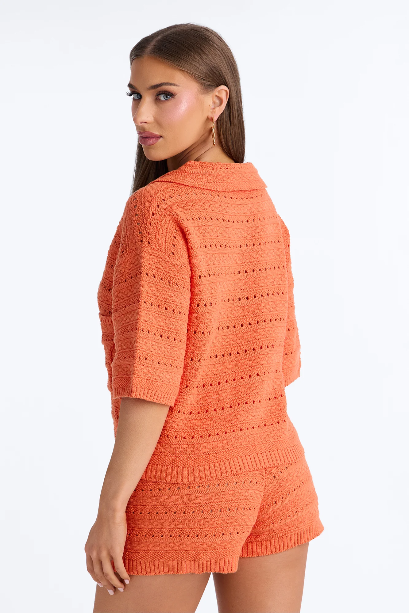 Free Spirit Crochet Short Set - Orange - Image 4