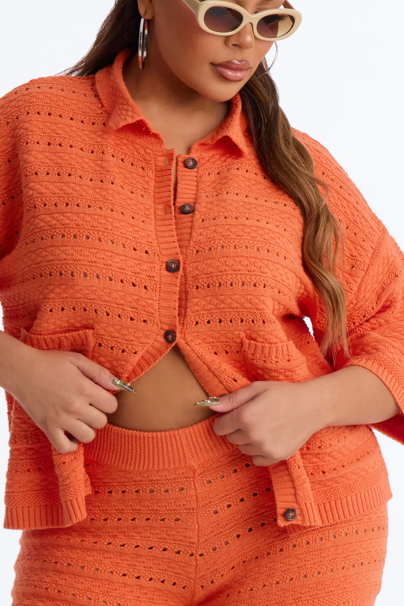 Free Spirit Crochet Short Set - Orange - Image 7