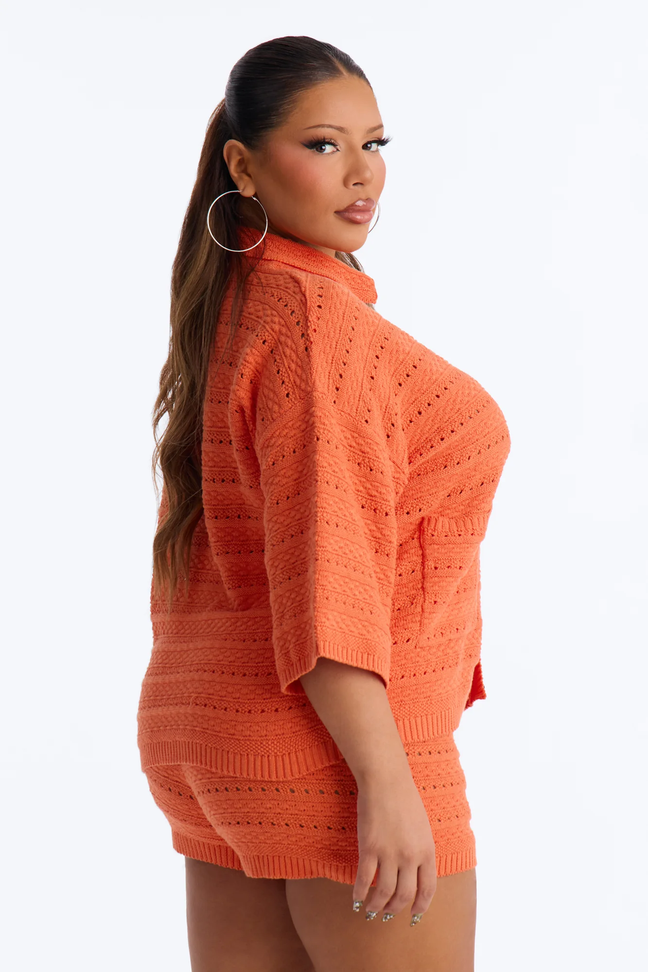 Free Spirit Crochet Short Set - Orange - Image 8