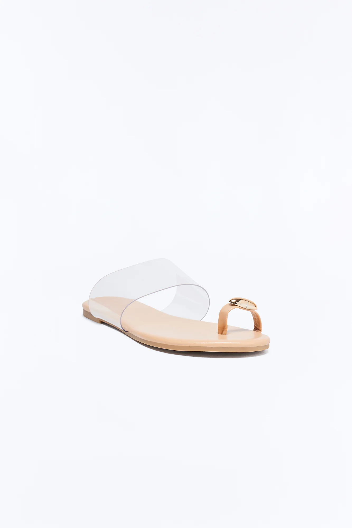 French Polynesia Hardware Toe Ring Sandals - Clear/Nude - Image 3