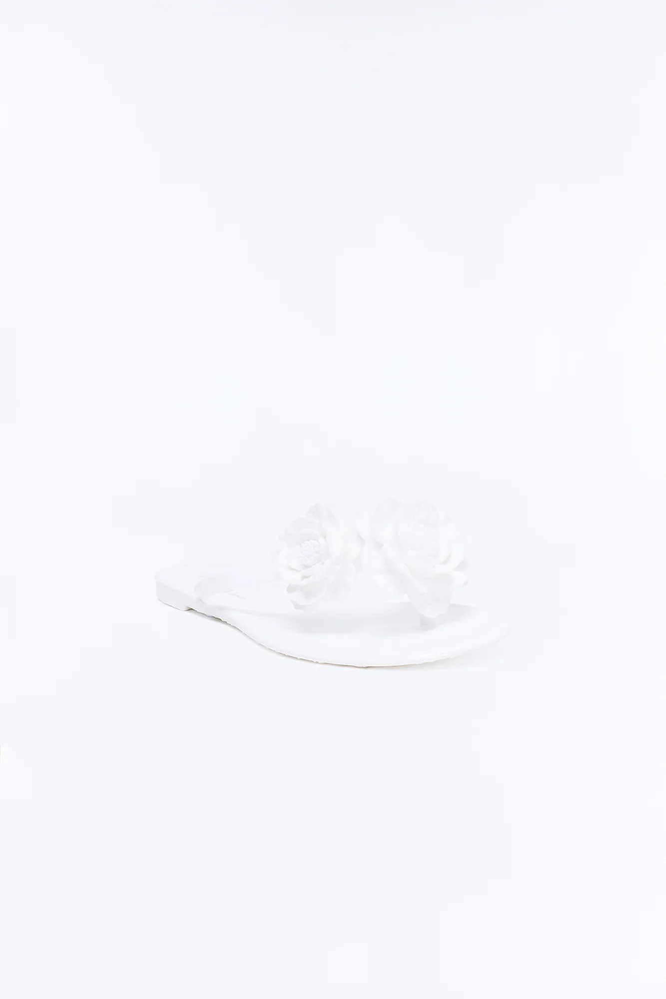 Frenchie Flower Flip Flops - White - Image 2