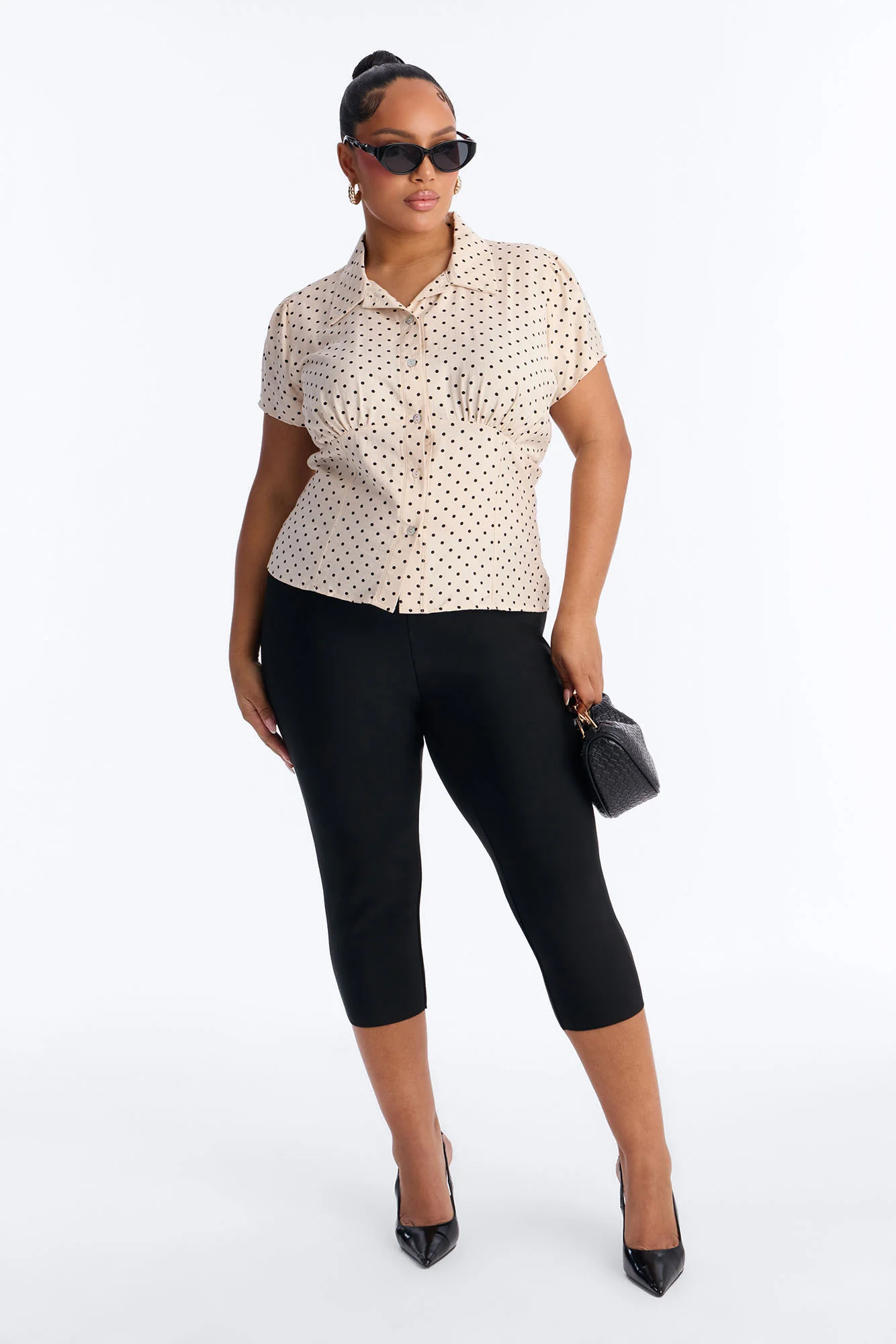 Fresh Season Polka Dot Linen Shirt - Cream/combo - Image 6
