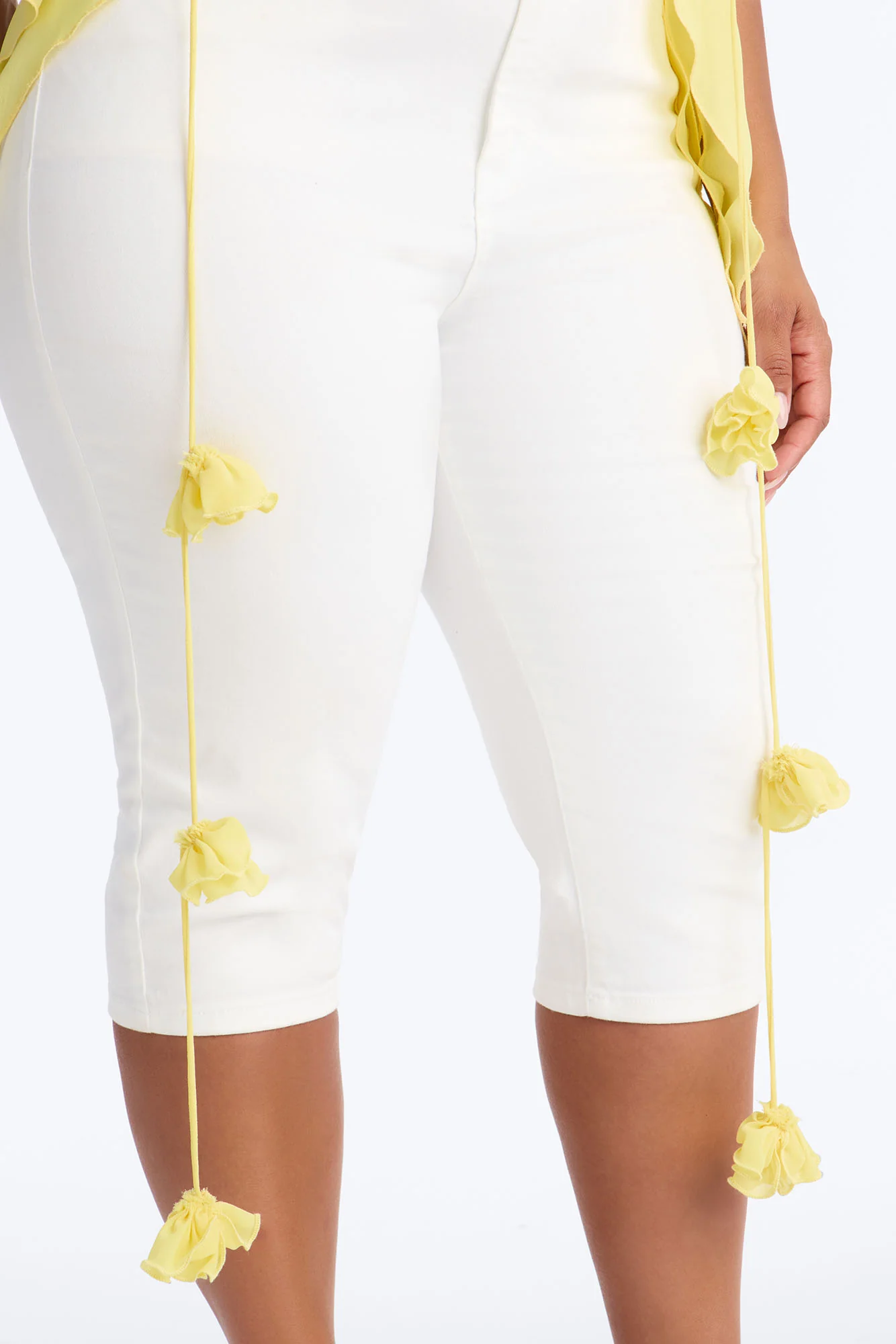 Freshly Picked Rosette Chiffon Halter Top - Butter Yellow - Image 7