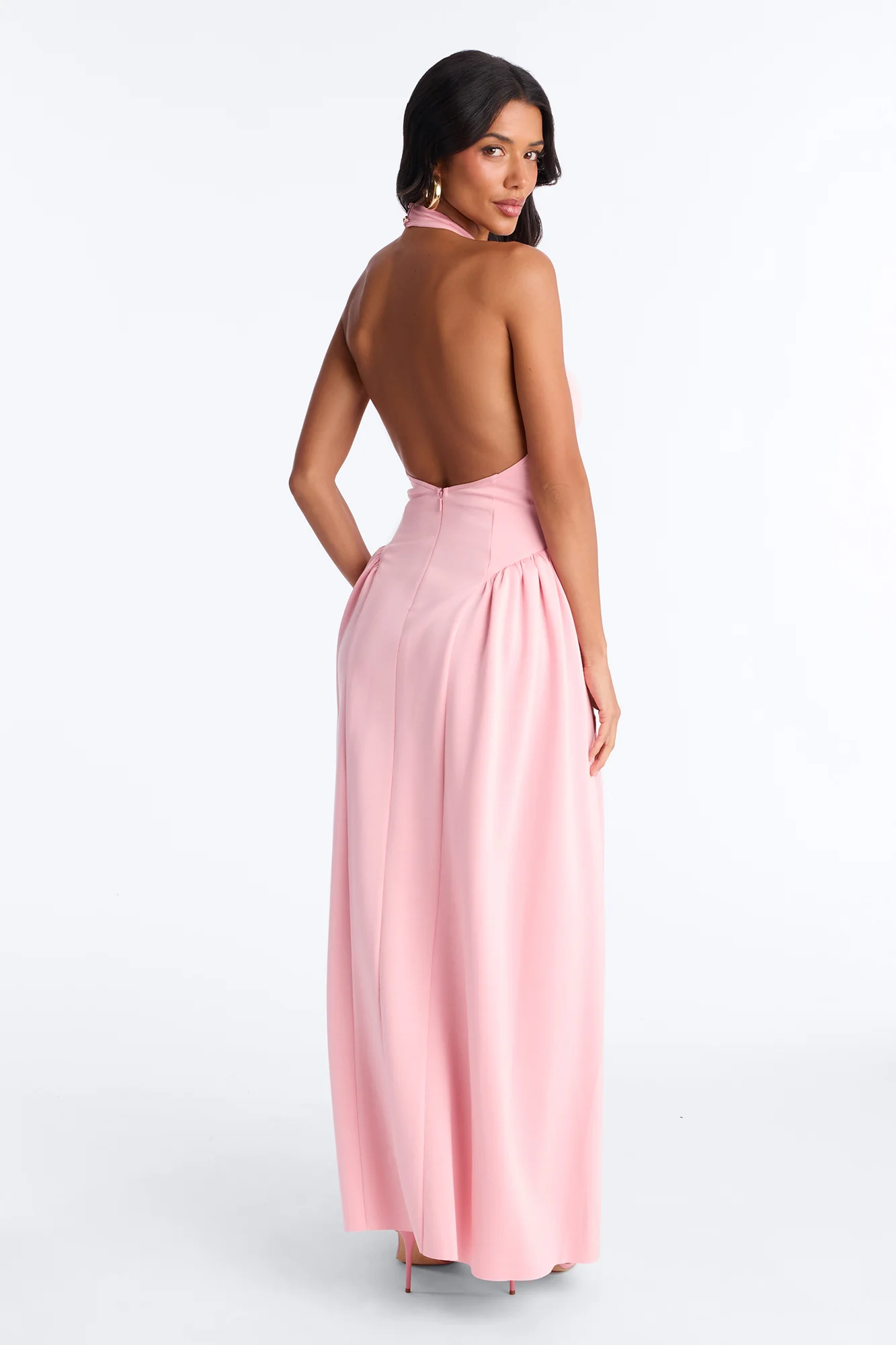 Freya Backless Halter Gown - Pink - Image 4