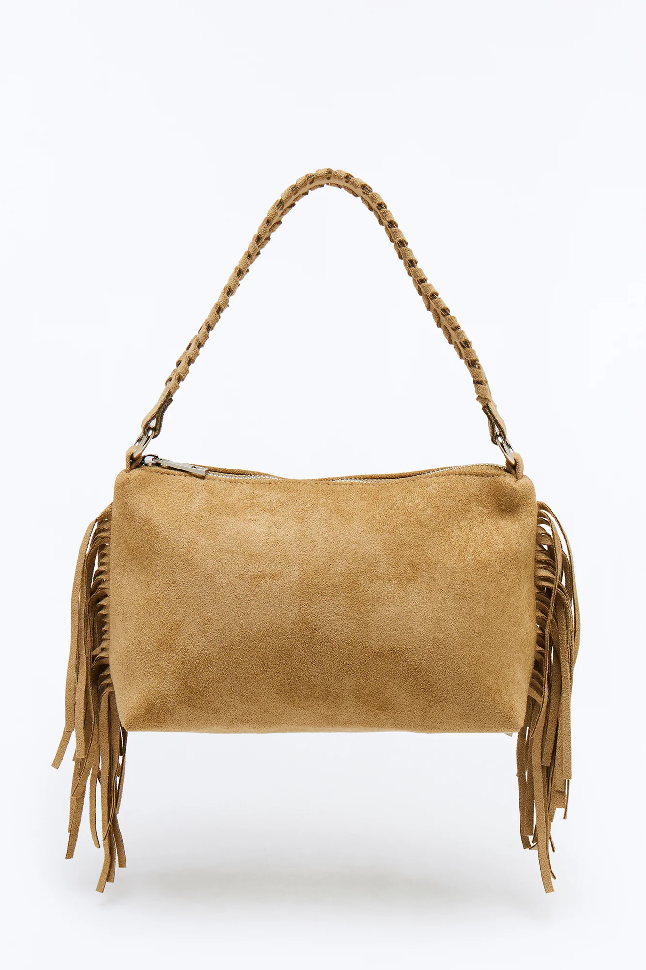 Fringe Benefits Faux Suede Bag - Tan - Image 3