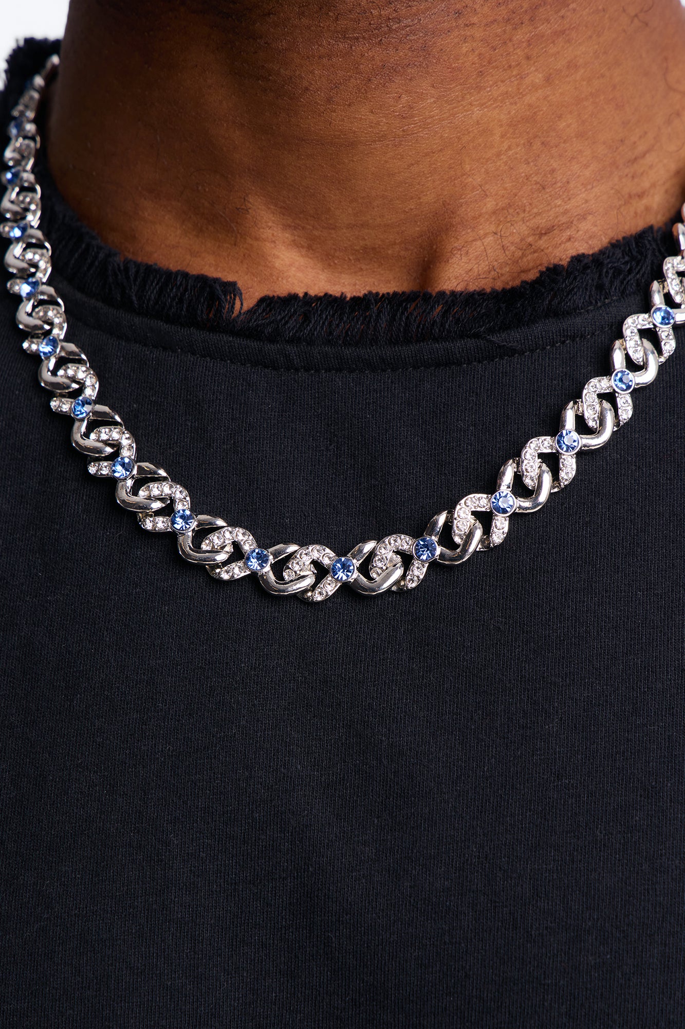Frosted Tide Chain Necklace - Silver