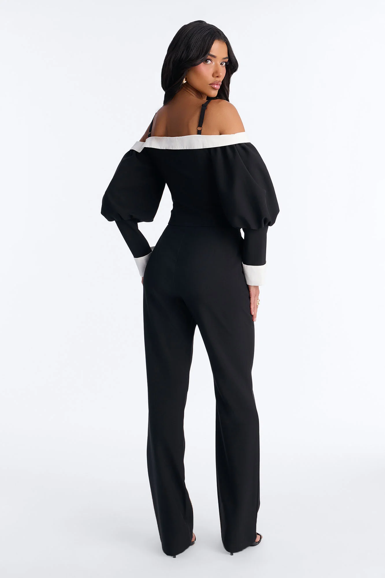 Full Bloom Long Sleeve Top - Black/White - Image 4