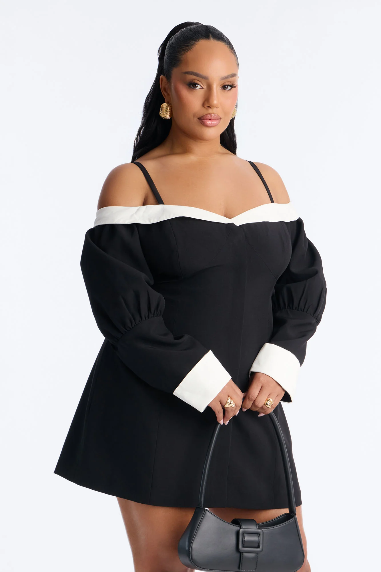 Full Bloom Mini Dress - Black/White - Image 6
