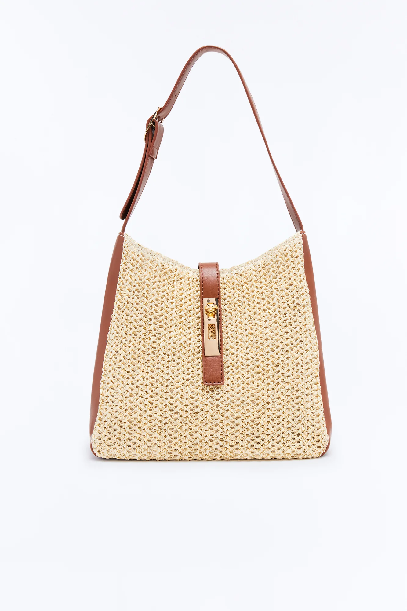 Fun In The Sun Straw Shoulder Bag - Natural/Combo - Image 3