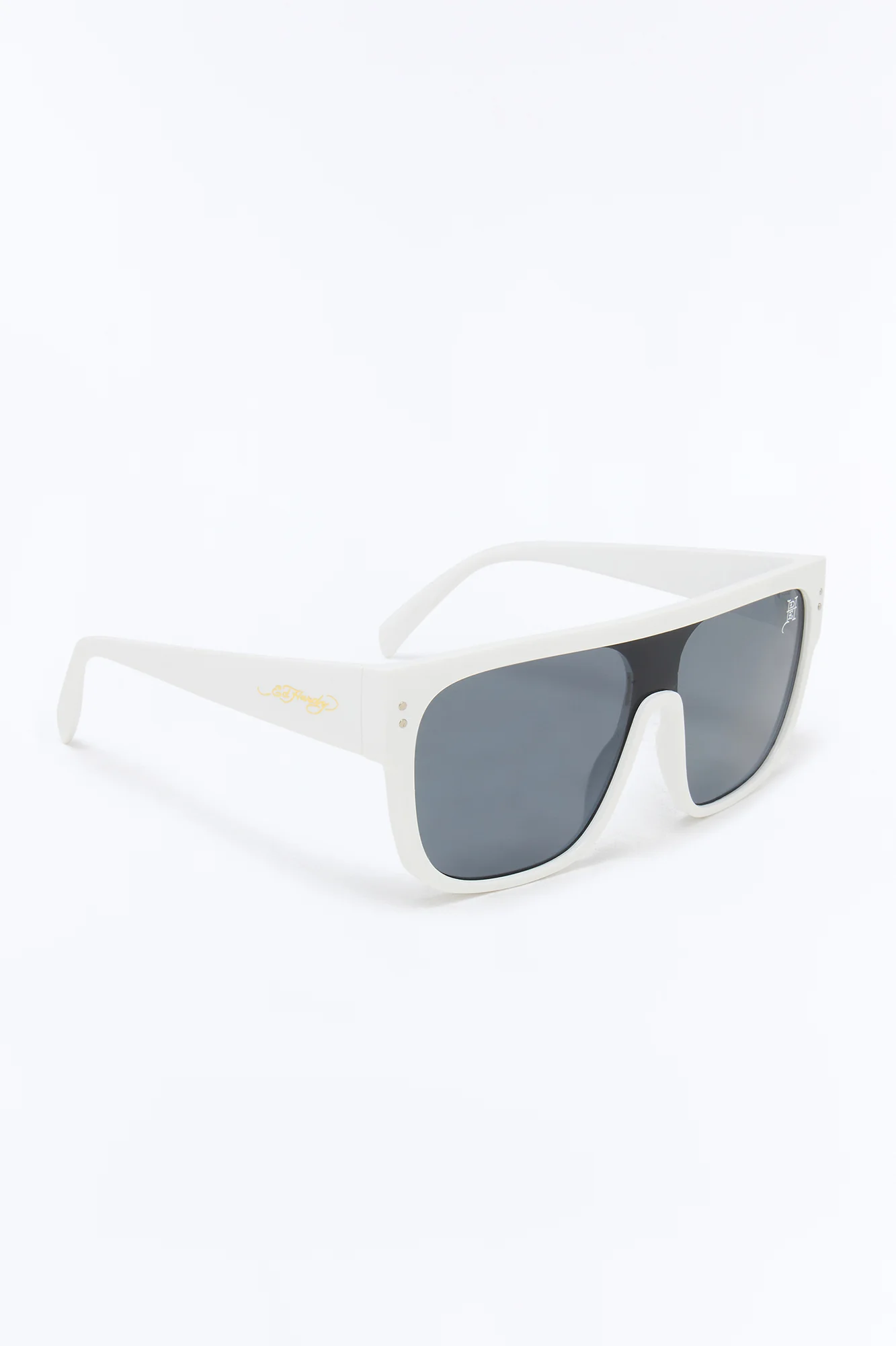 Future Tense Ed Hardy Shield Sunglasses - White - Image 4